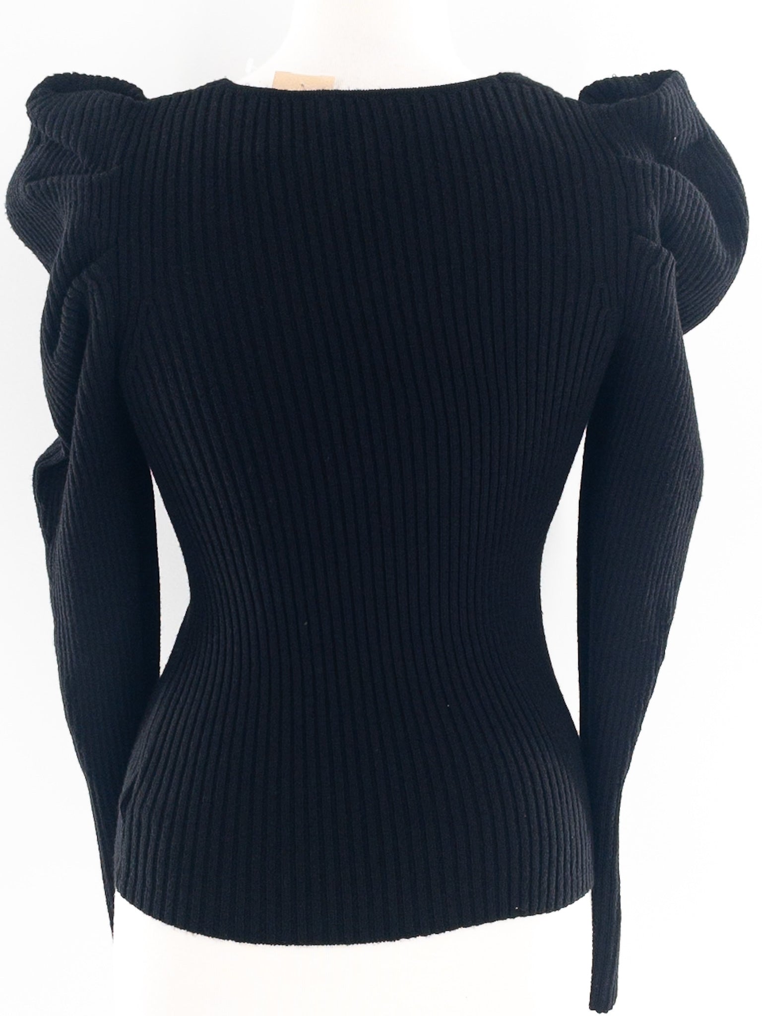 Express Black Ribbed Viscose Blend Size S Sweaters