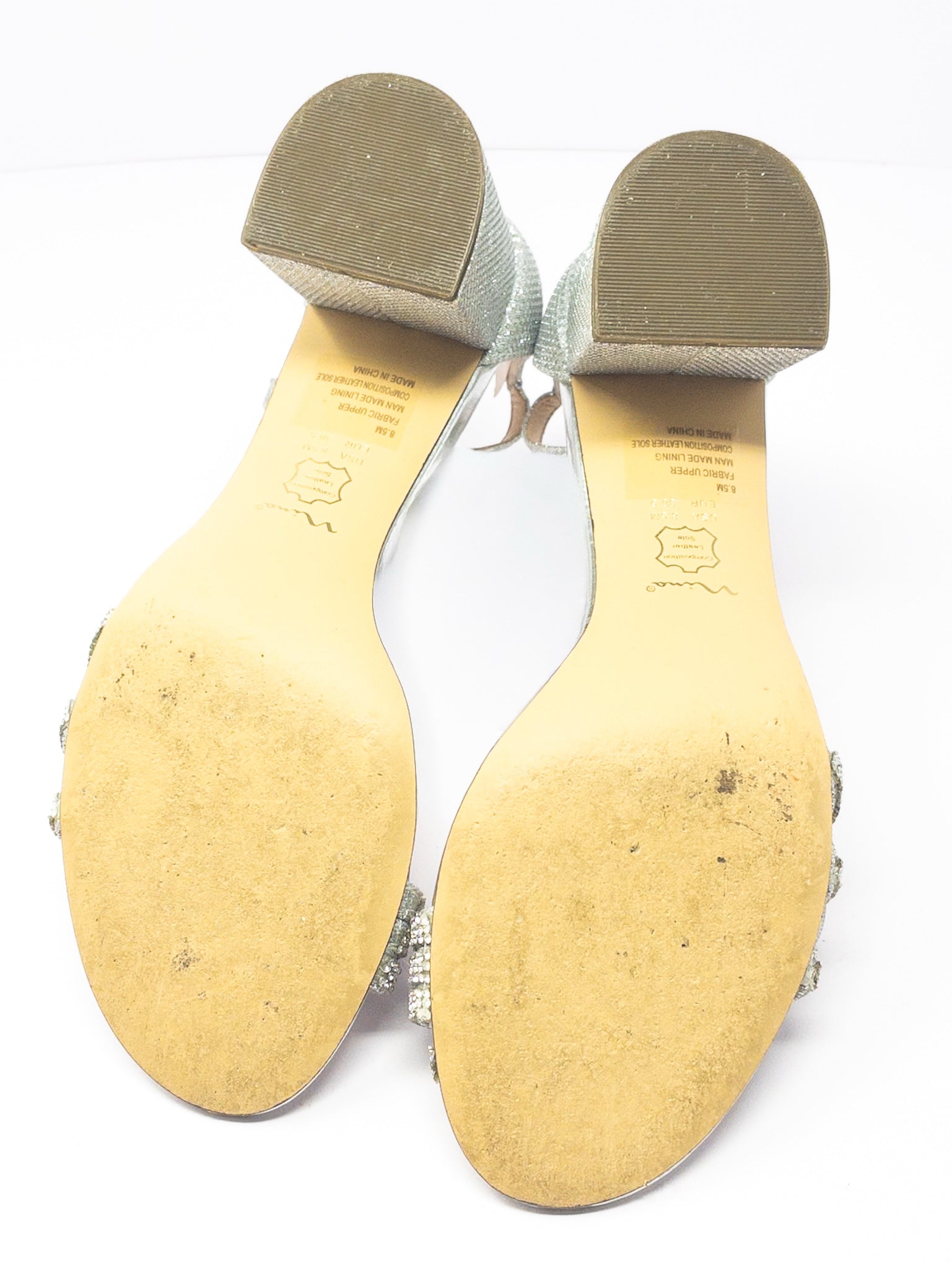 Nina Silver Rhinestone Fabric 8.5 Pumps