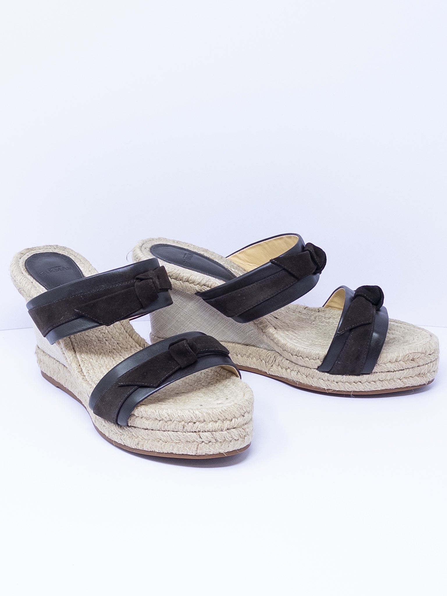 Alexandre Birman Brown Bow Suede 8.5 Sandals