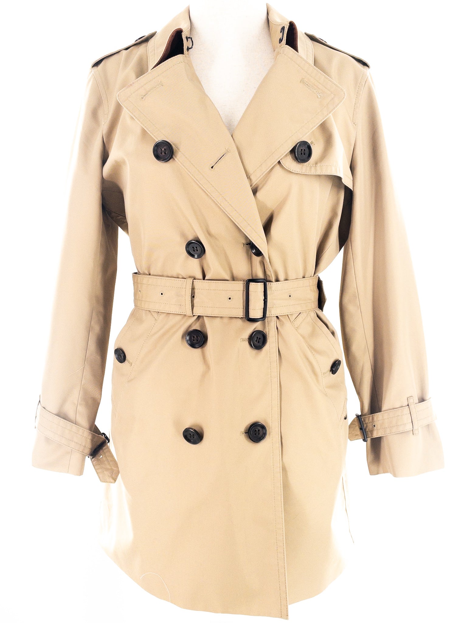 Coach Tan Belted Cotton Blend Size L Trenchcoat