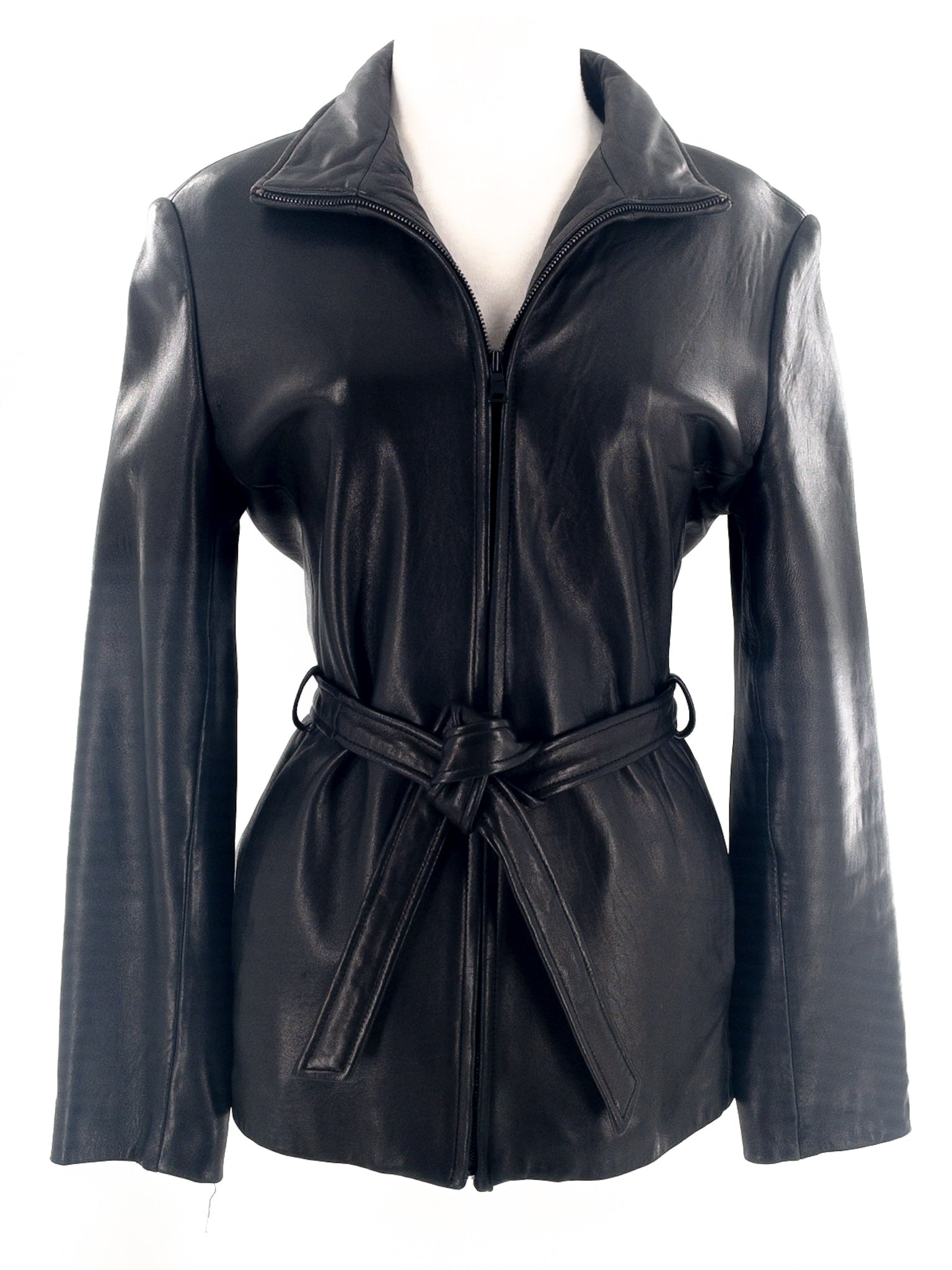 Andrew Marc Black Zip Leather Size M Jacket