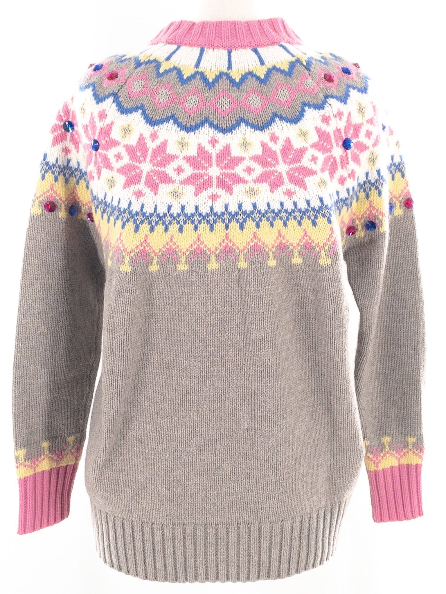 Boden Pink Multi Fair Isle Wool Blend Size 8 Sweaters