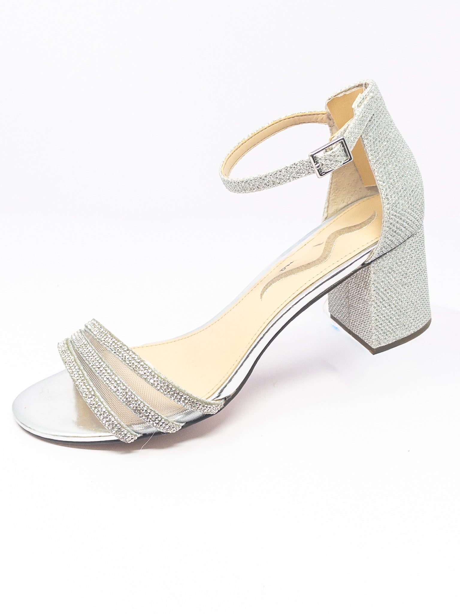 Nina Silver Rhinestone Fabric 8.5 Pumps