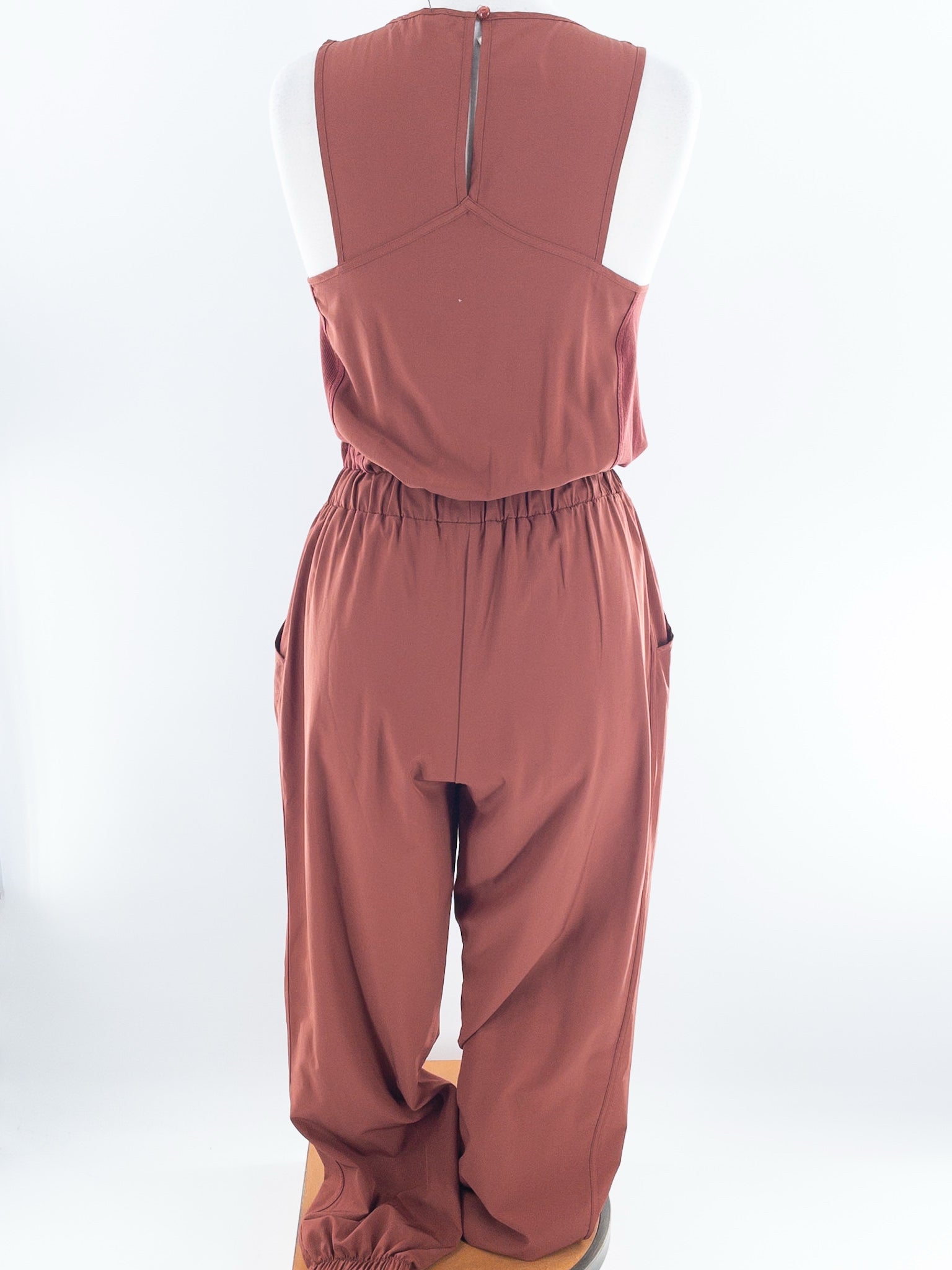 Evereve Brick V Neck Polyester Straight Size S Jumpsuits