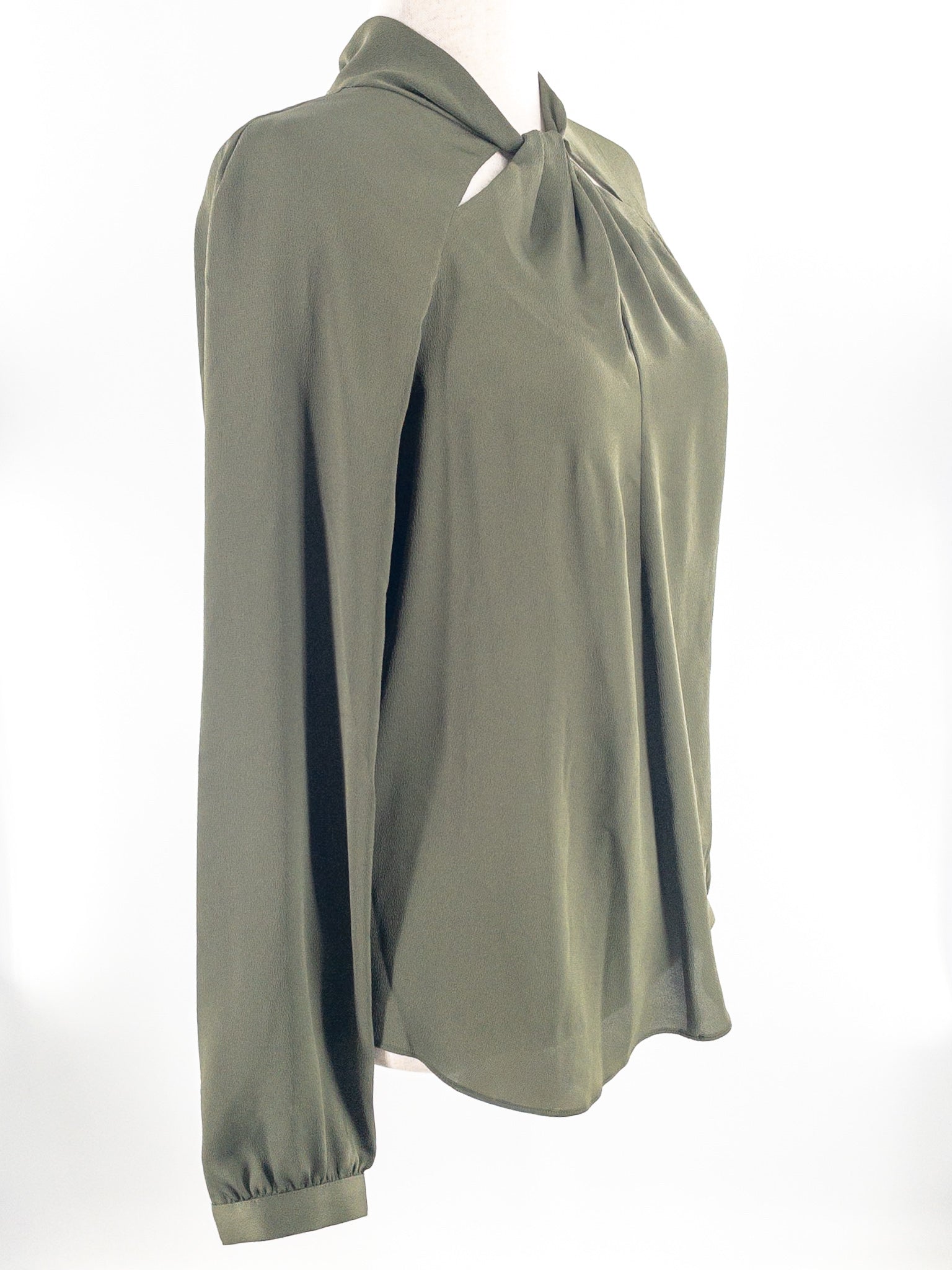 Banana Republic Olive Twist Polyester Long Sleeve Size L Blouse