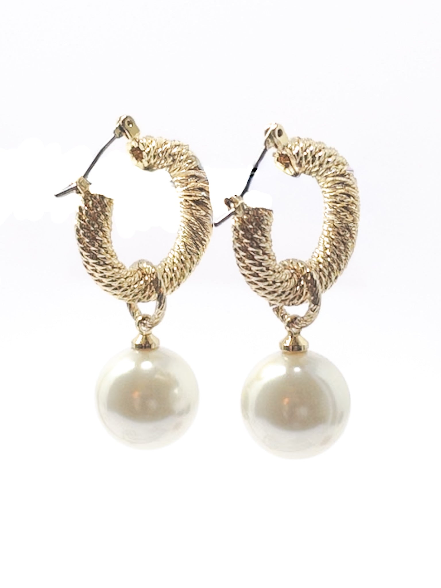 Gold Pearl Earrings