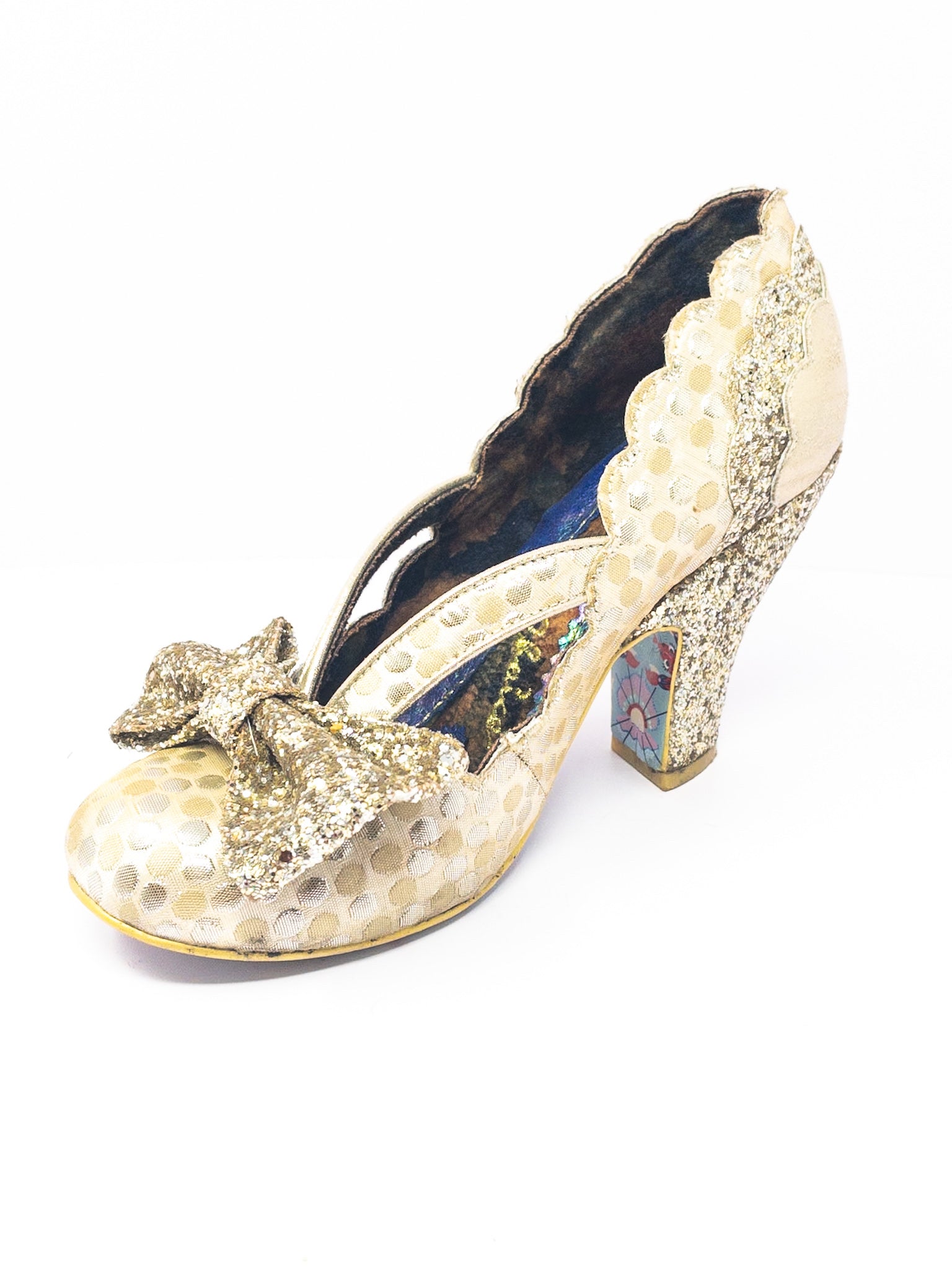 Irregular Choice Gold Silver Glitter Fabric 6.5 Pumps