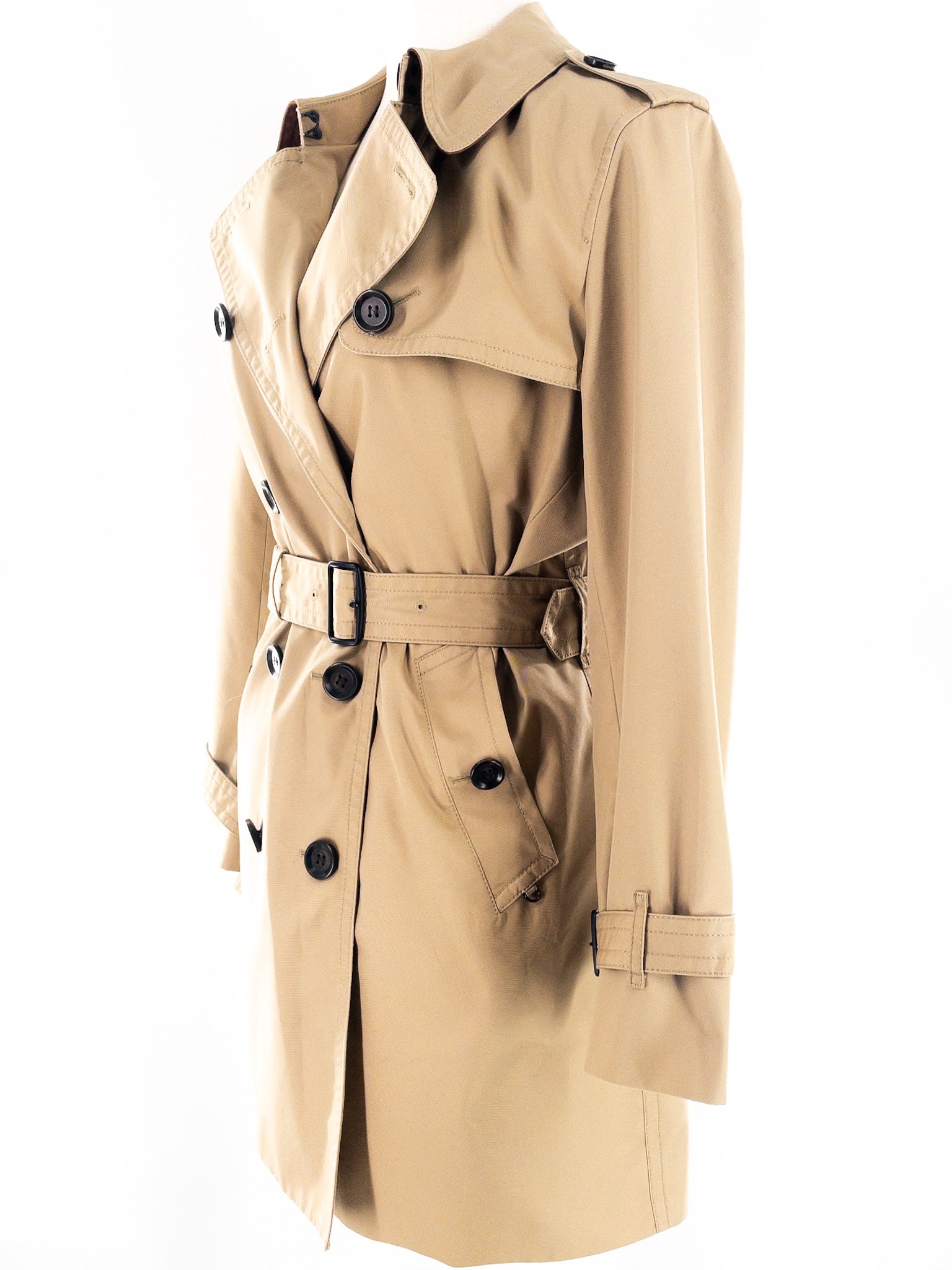 Coach Tan Belted Cotton Blend Size L Trenchcoat
