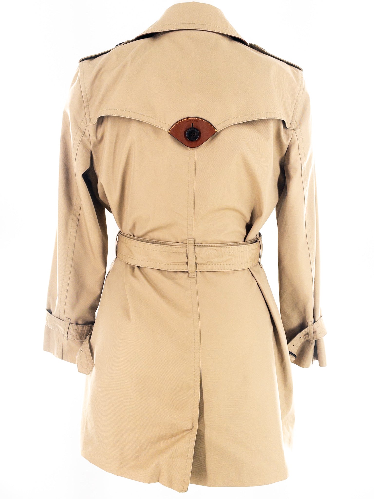 Coach Tan Belted Cotton Blend Size L Trenchcoat