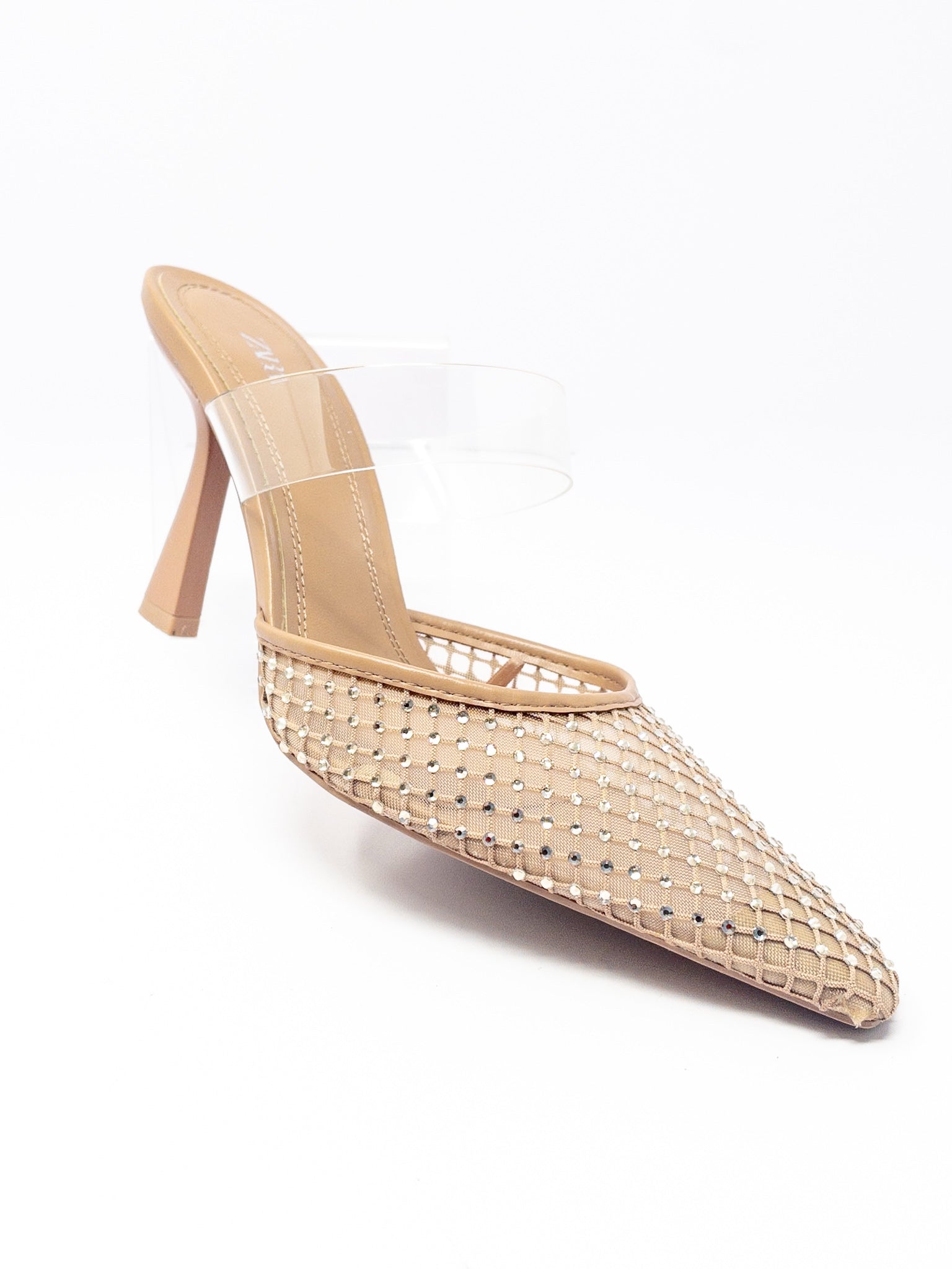 Zara Nude Rhinestone Man Made 7.5 Pumps