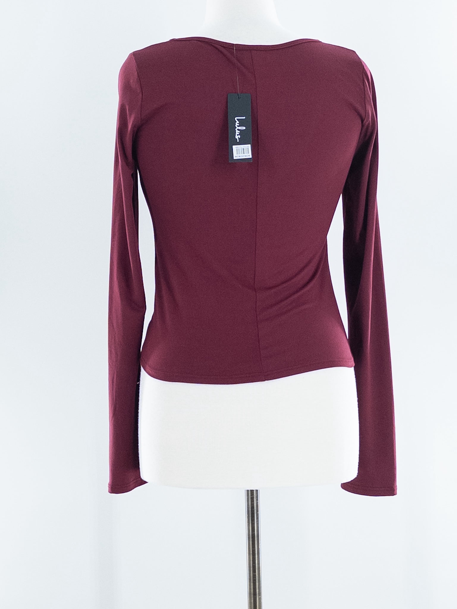 Lulus Wine Polyester Blend Long Sleeve Size L T Shirt