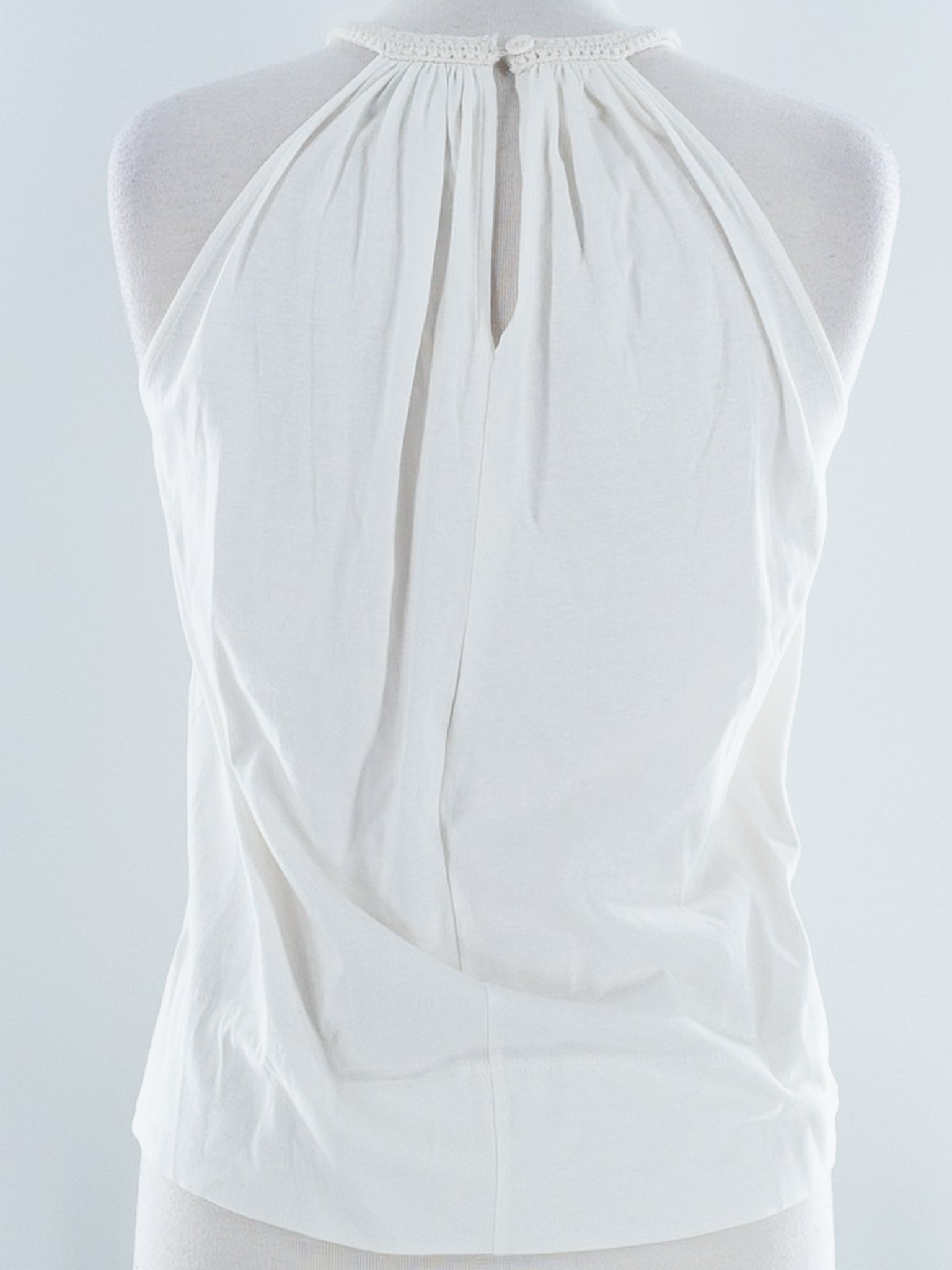 Evereve Cream Crochet Linen Blend Halter Size S T Shirt