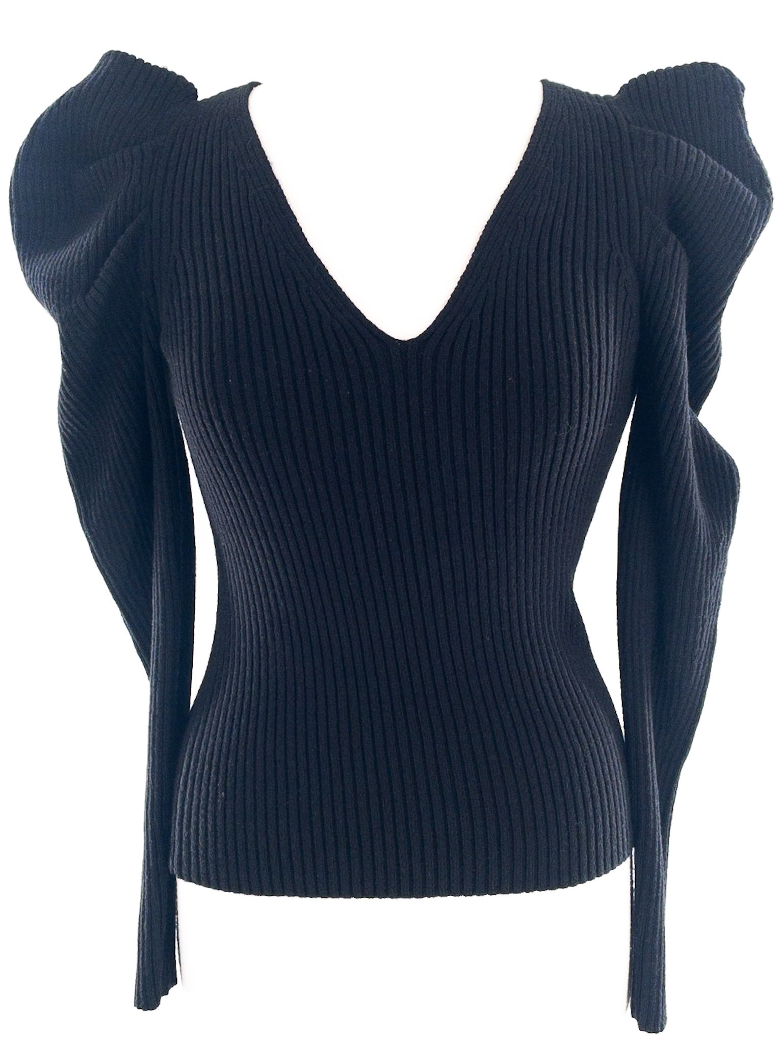 Express Black Ribbed Viscose Blend Size S Sweaters