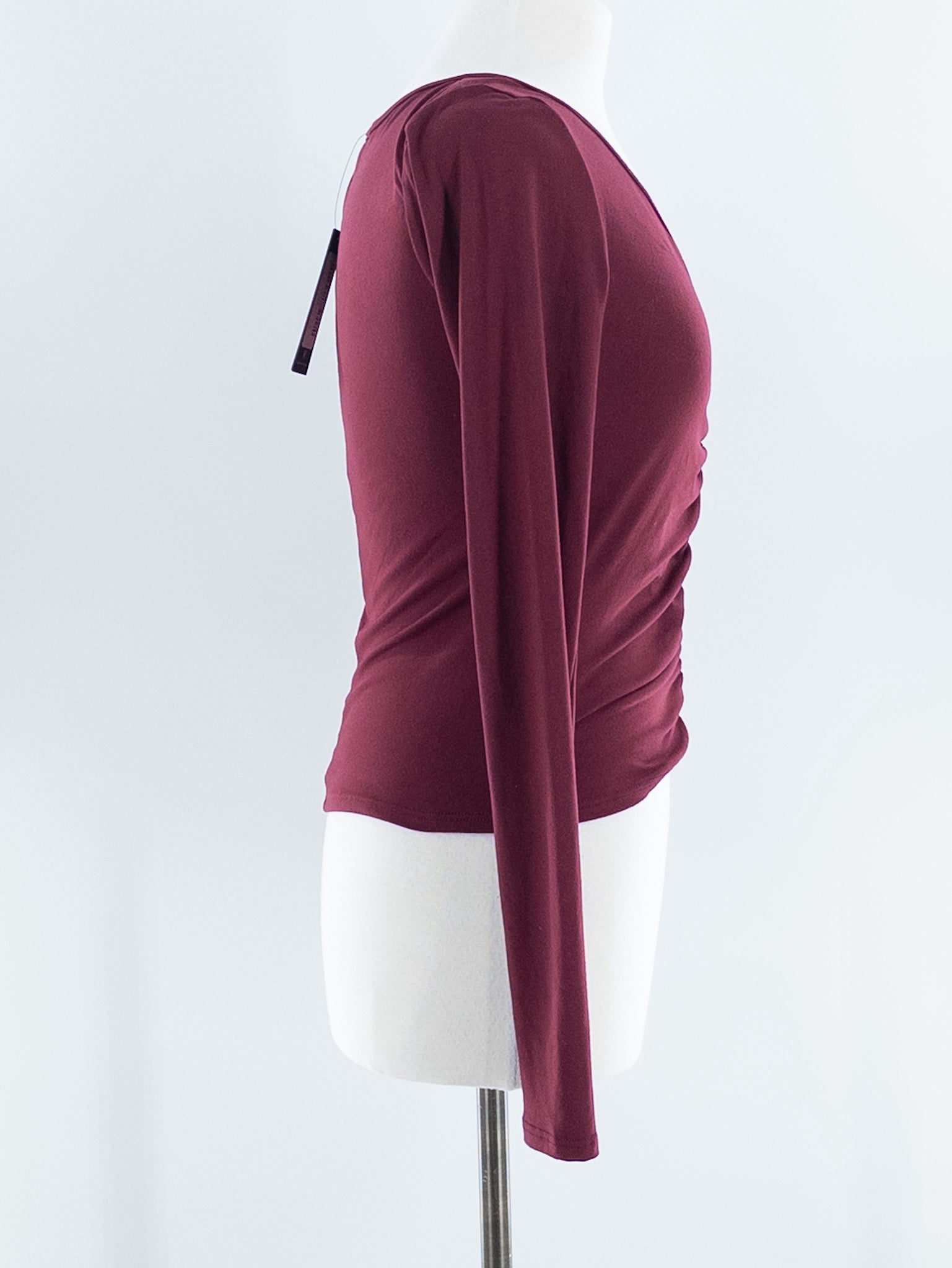 Lulus Wine Polyester Blend Long Sleeve Size L T Shirt