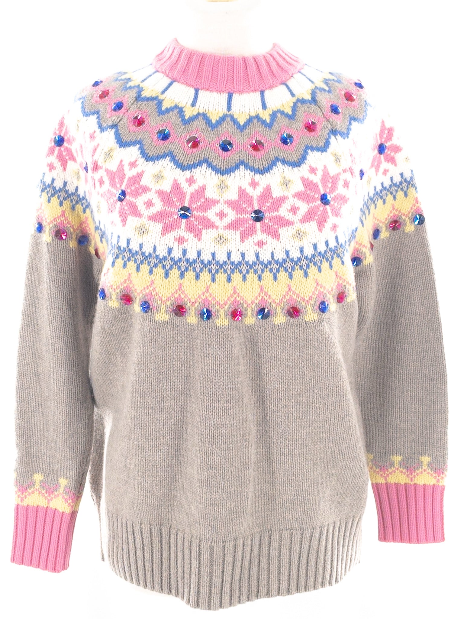 Boden Pink Multi Fair Isle Wool Blend Size 8 Sweaters