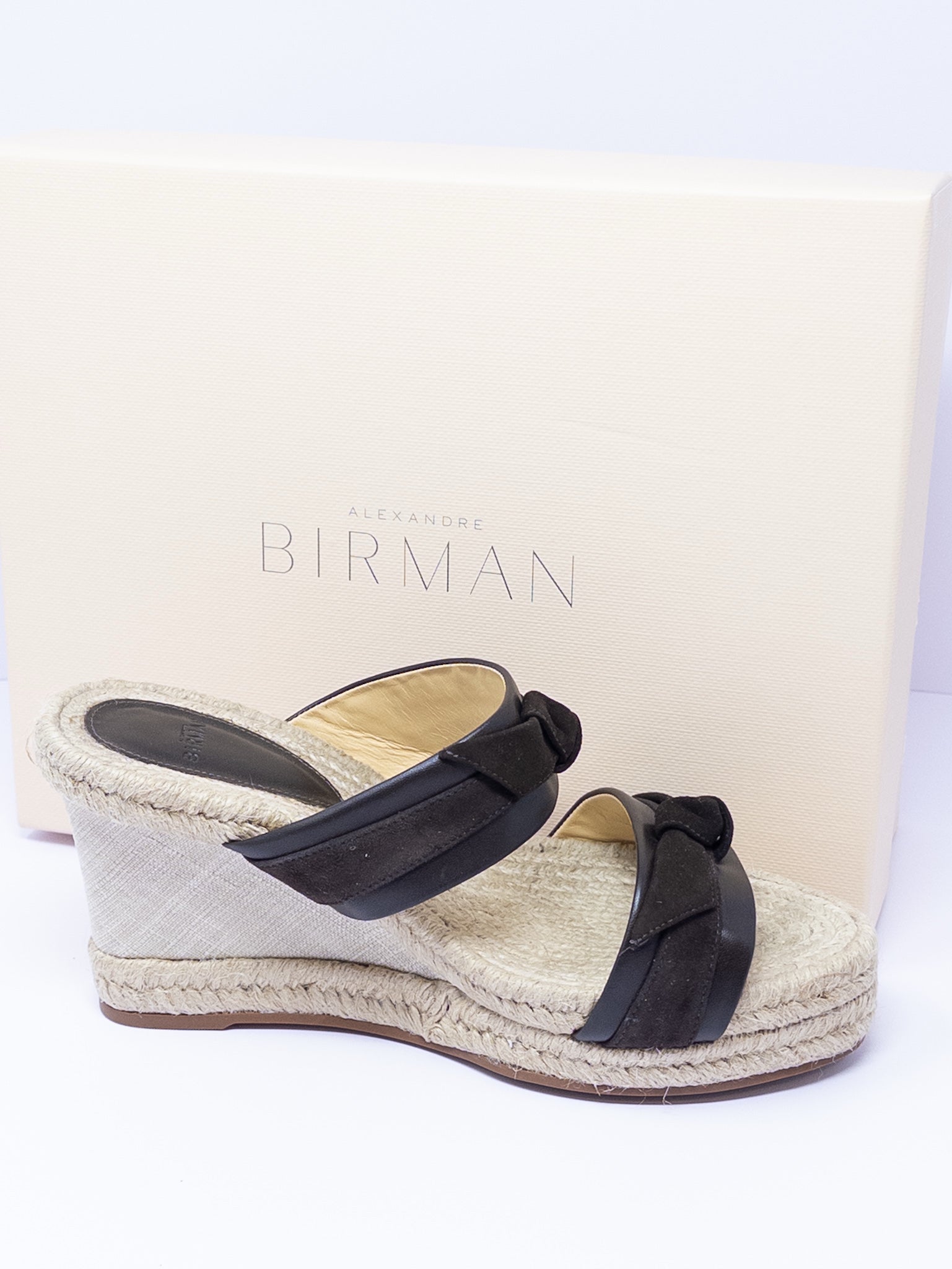 Alexandre Birman Brown Bow Suede 8.5 Sandals