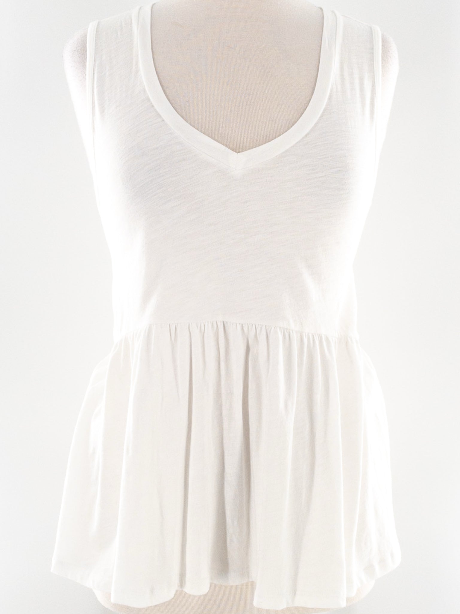 Loft White V Neck Cotton Tank Size S T Shirt