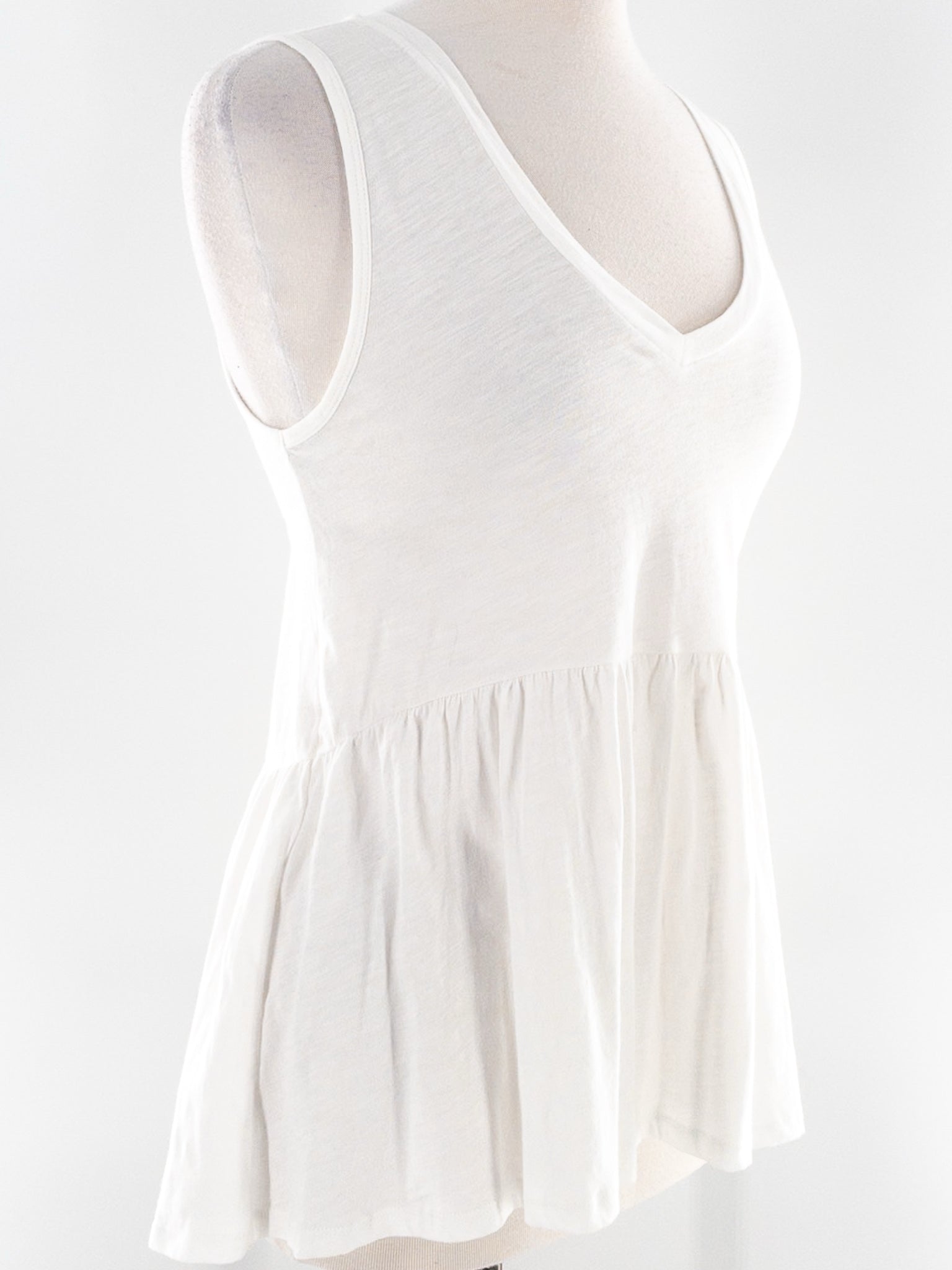 Loft White V Neck Cotton Tank Size S T Shirt