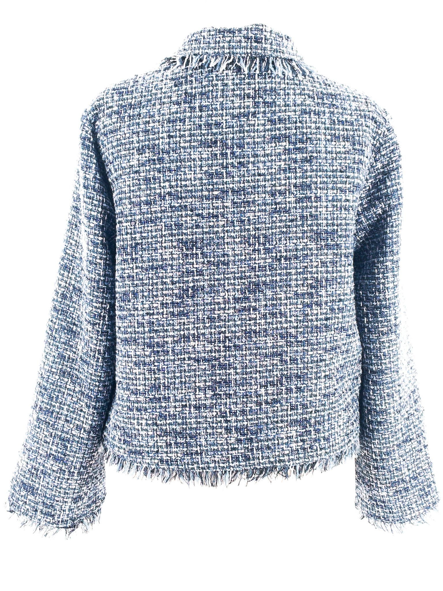 Munthe Blue Silver Tweed Cotton Blend Size 8 Blazer