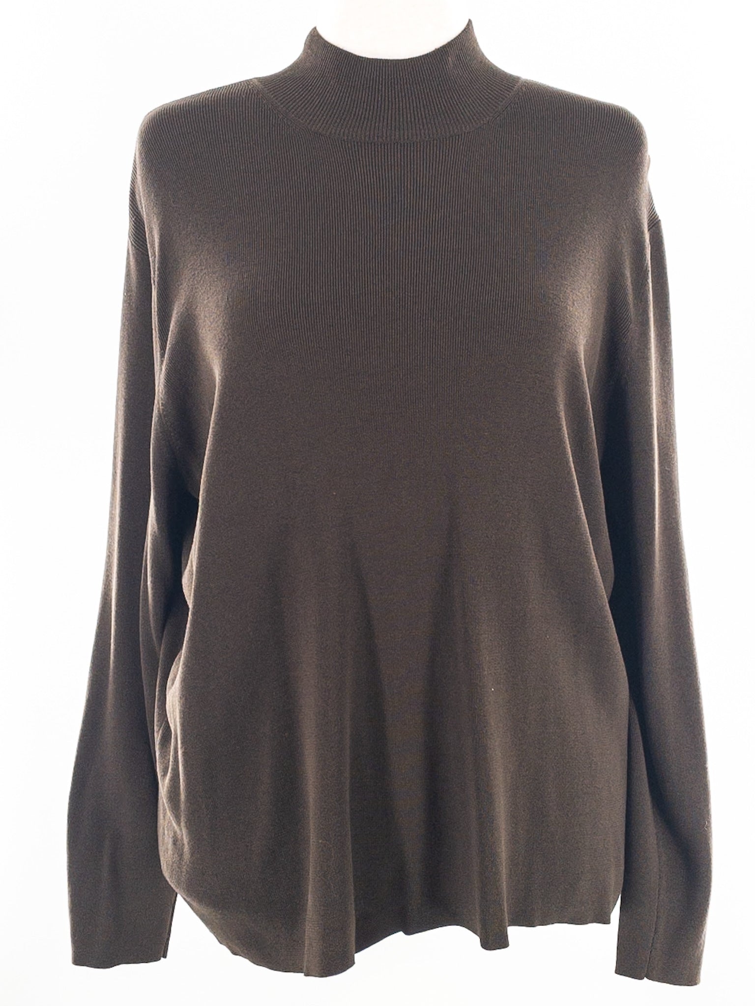 Coldwater Creek Olive Mock Neck Silk Blend Size 2X Sweaters