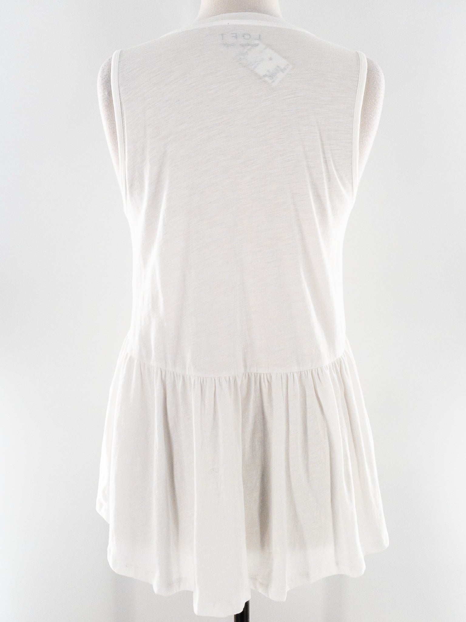Loft White V Neck Cotton Tank Size S T Shirt