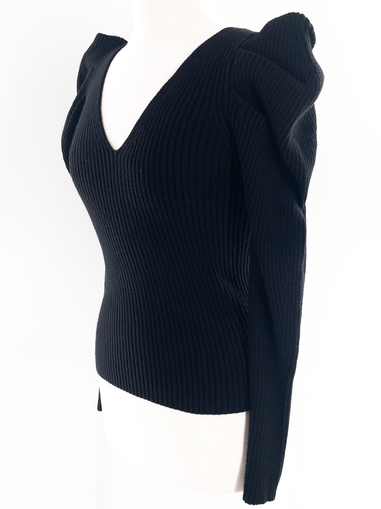 Express Black Ribbed Viscose Blend Size S Sweaters