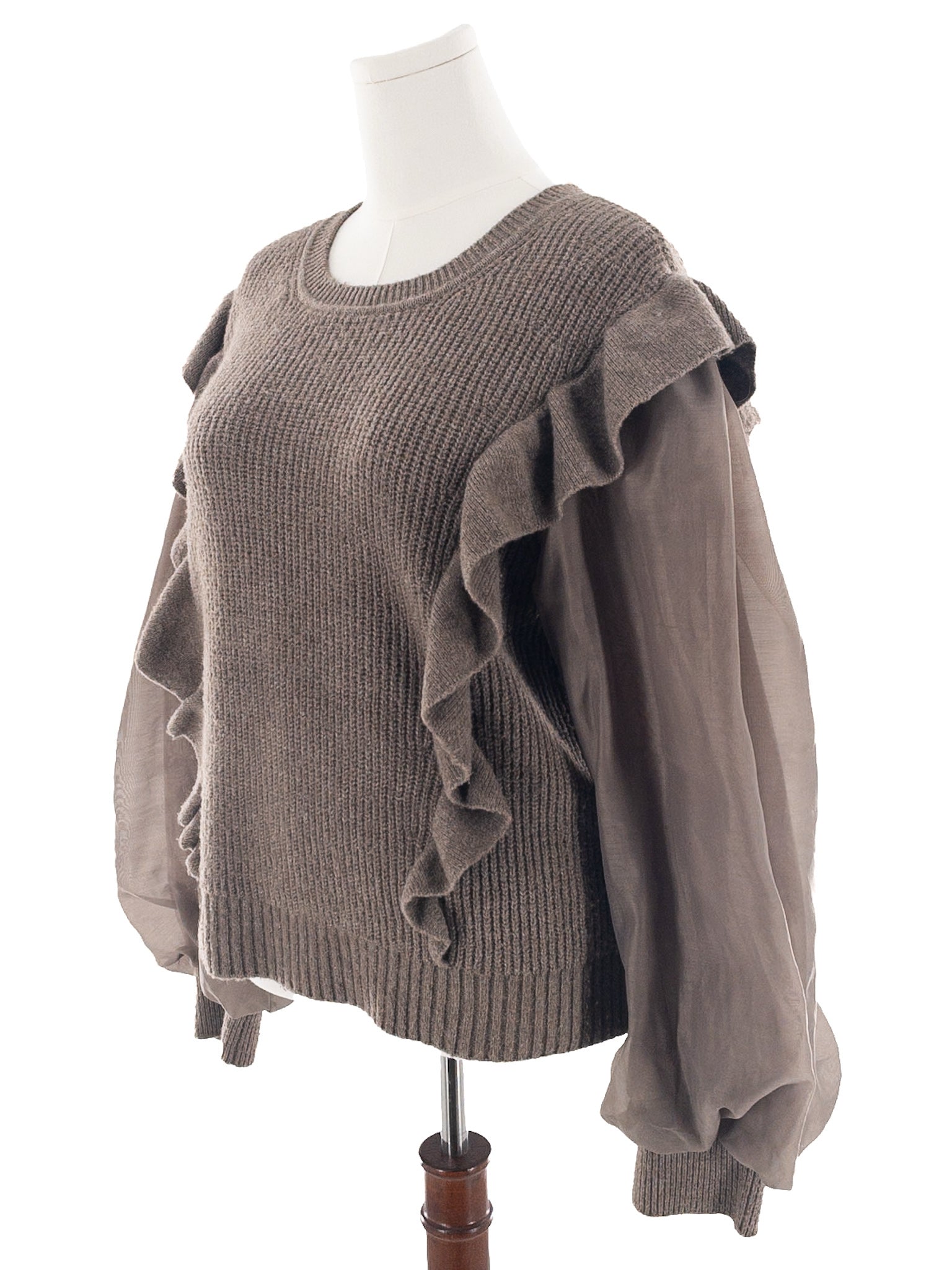 Design History Taupe Ribbed Polyester Size XL Sweaters