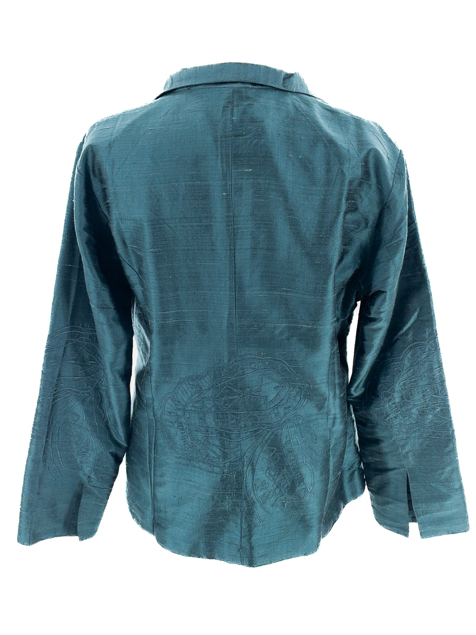 Anu Teal Embroidered Silk Size M Blazer