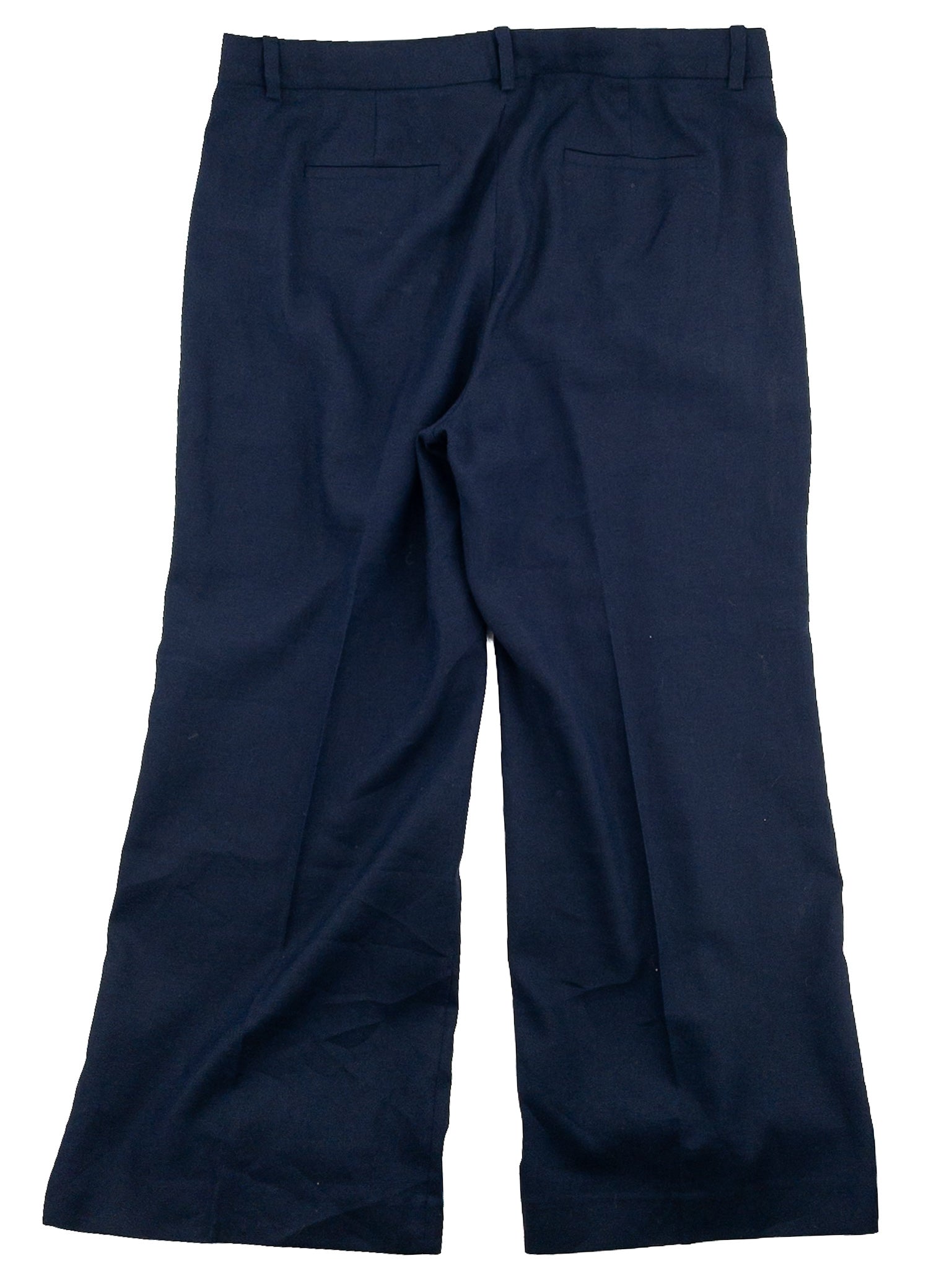J Crew Navy Flat Front Cotton Blend Trouser Size 18 Pants