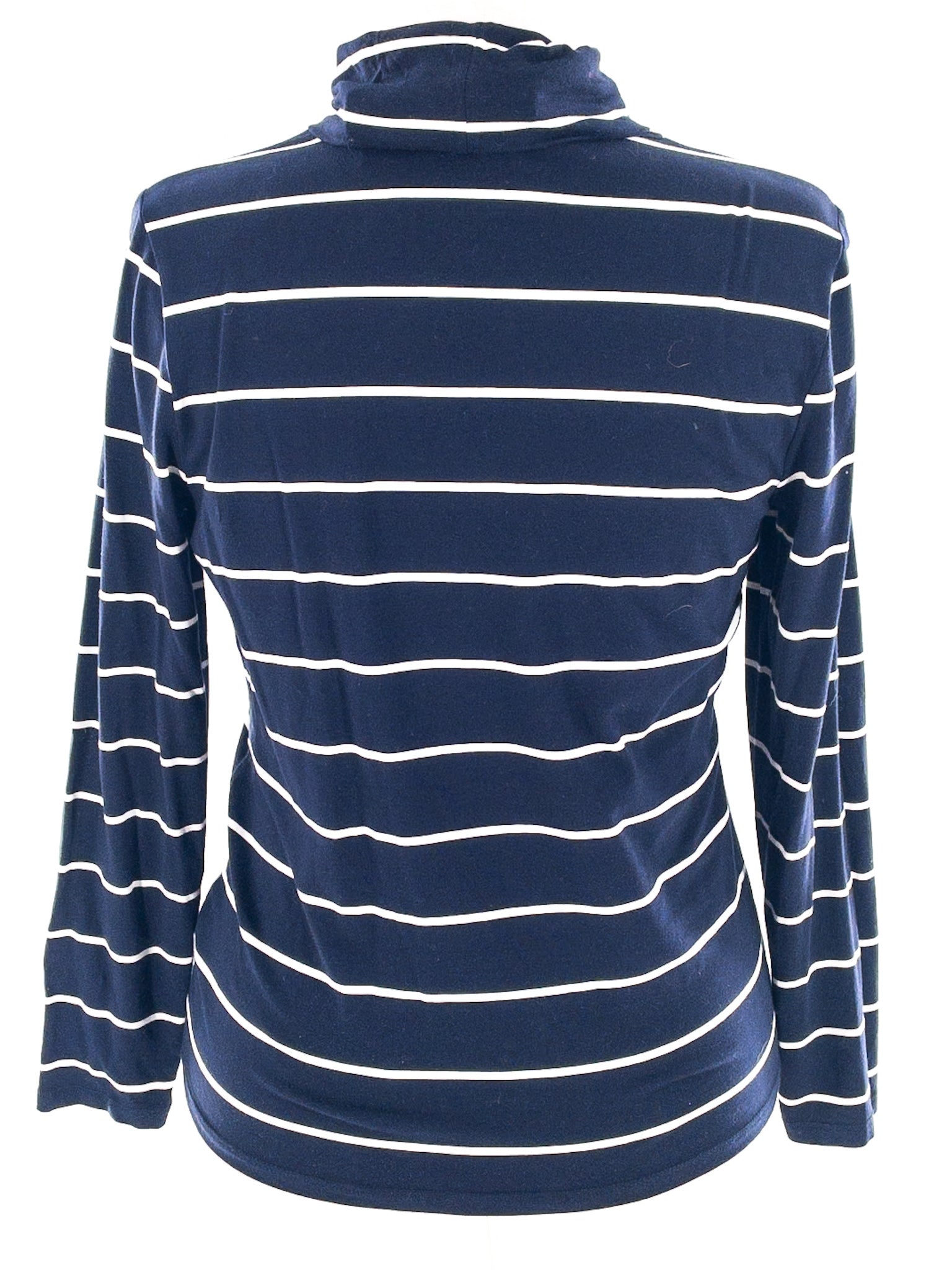 Talbots Navy White Stripe Cotton Blend Turtleneck Size MP T Shirt