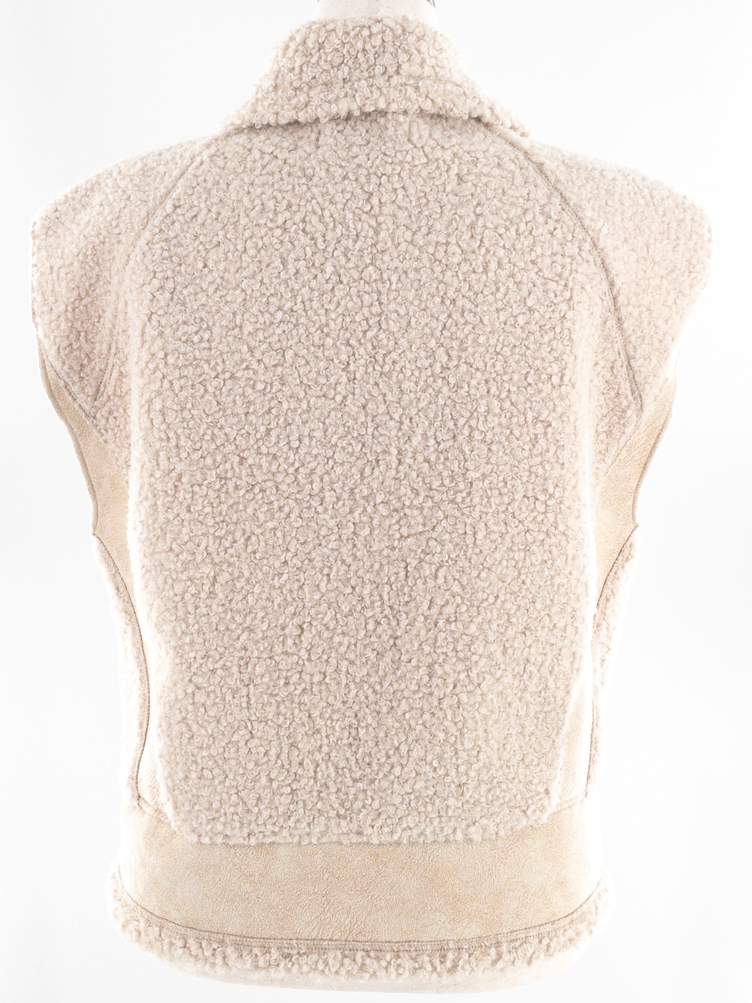 Mainstream Boutique Ivory Fleece Polyester Size M Vest