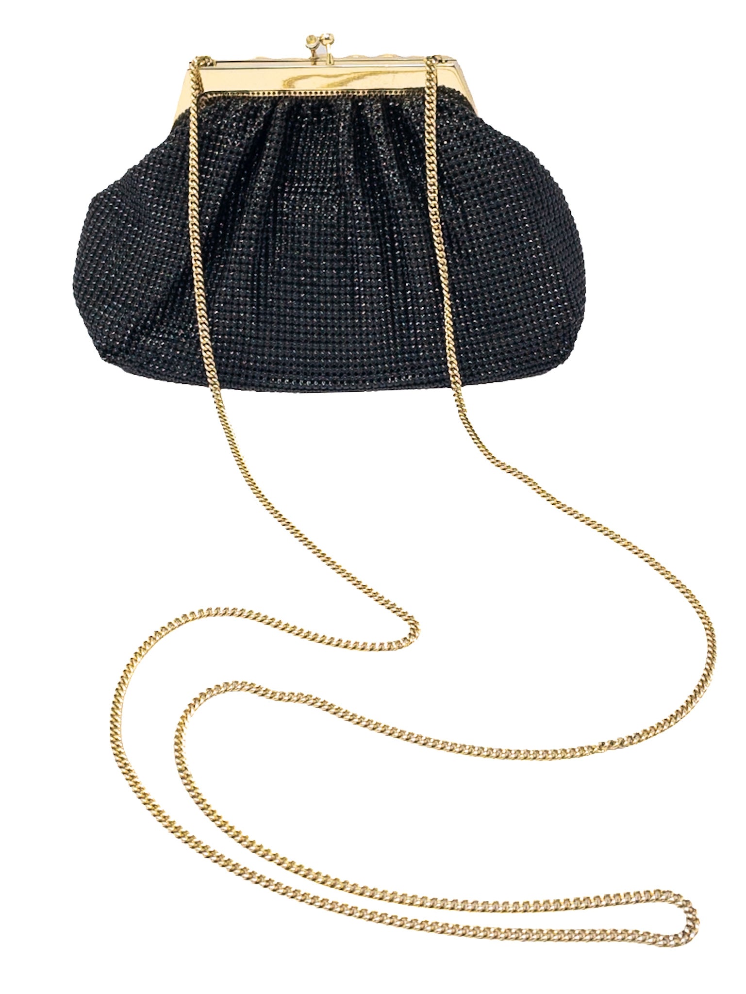Whiting & Davis Black Gold Embellished Beaded Purse