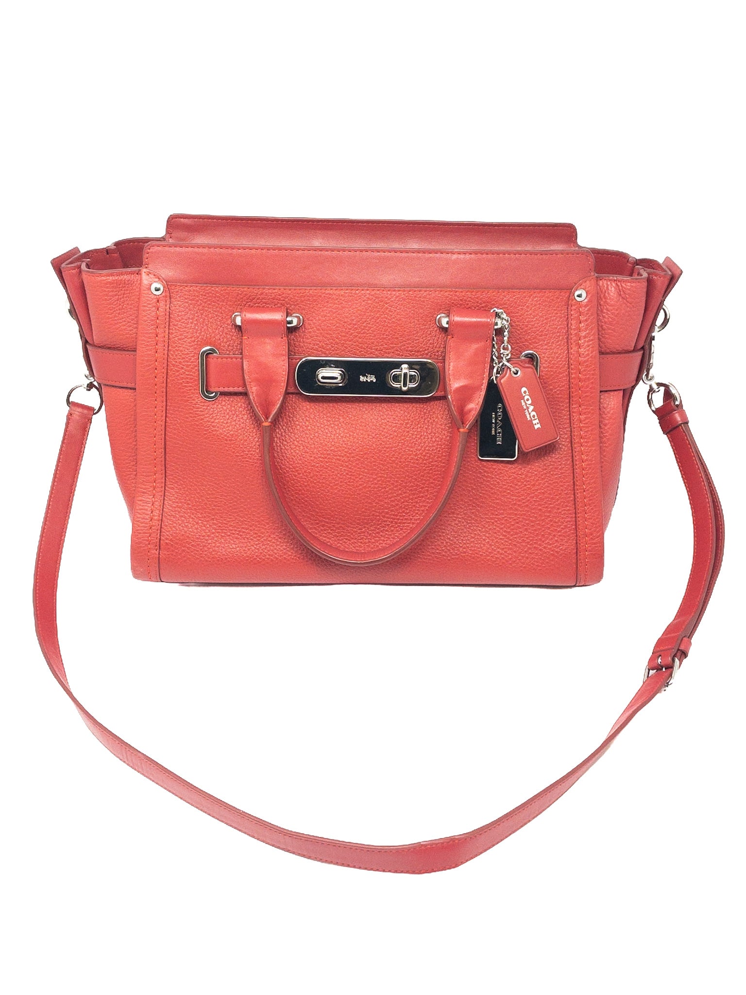 Coach Red Pebble Leather Purse