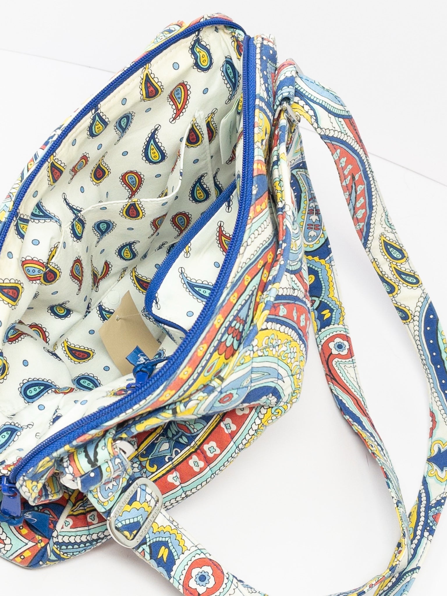 Vera Bradley Blue Multi Paisley Cotton Blend Tote