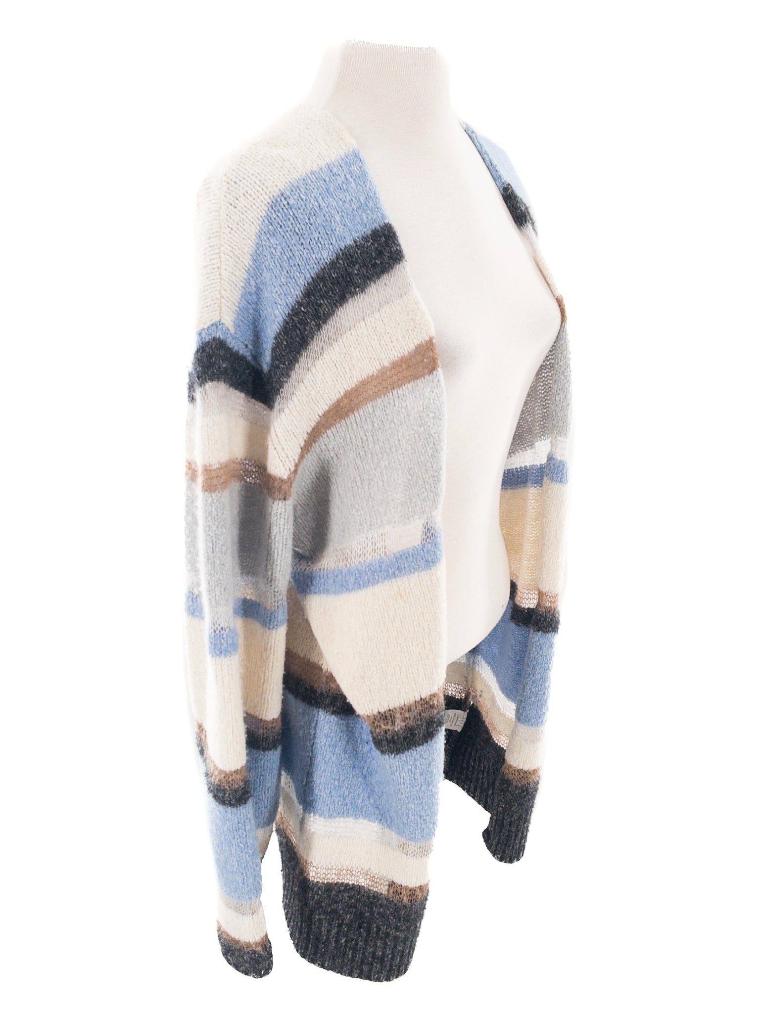 Veronica Beard Blue Cream Stripe Wool Blend Size S Cardigan