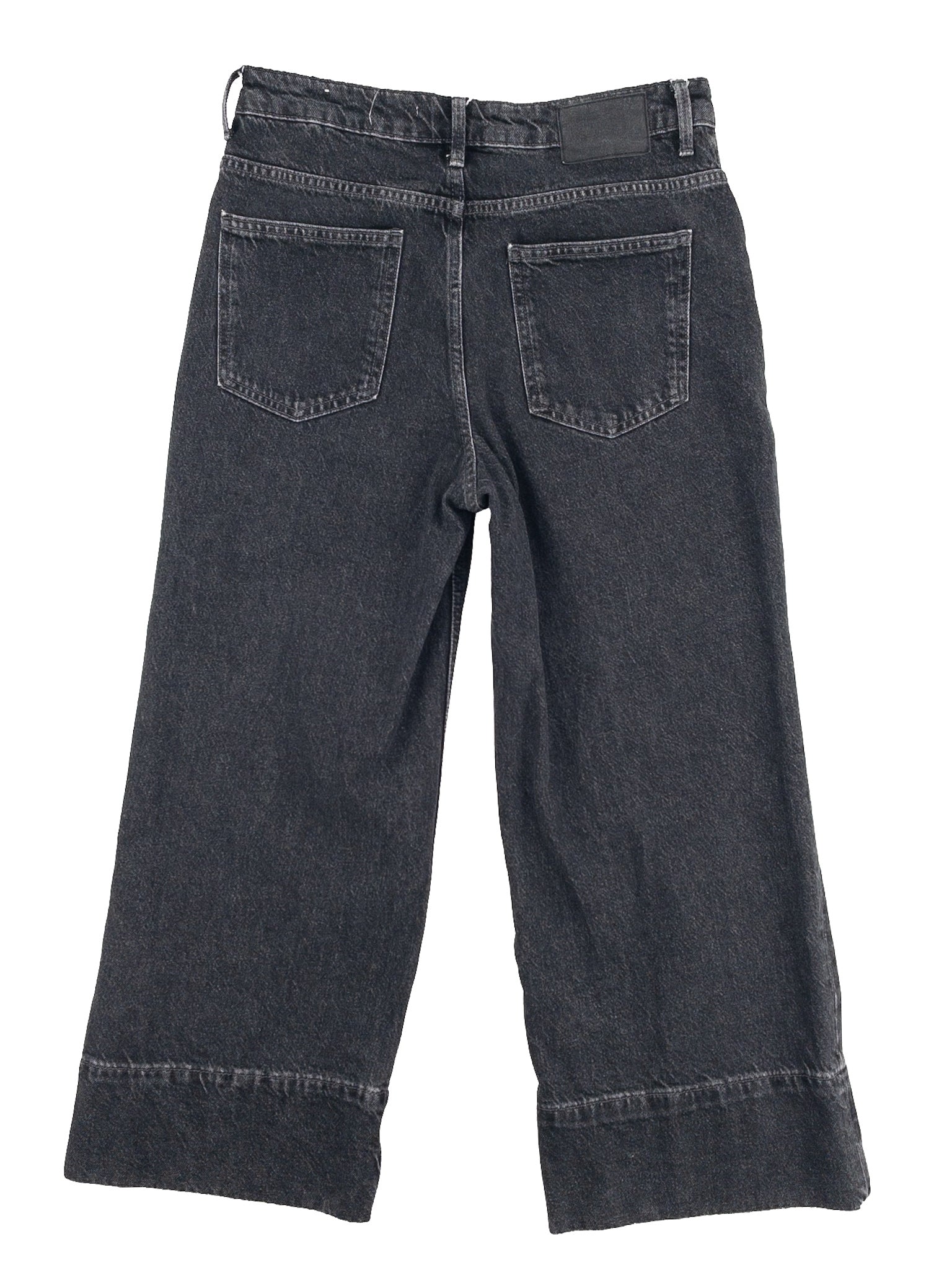 Zara Black Washed Denim Wide Leg Size 6 Jeans