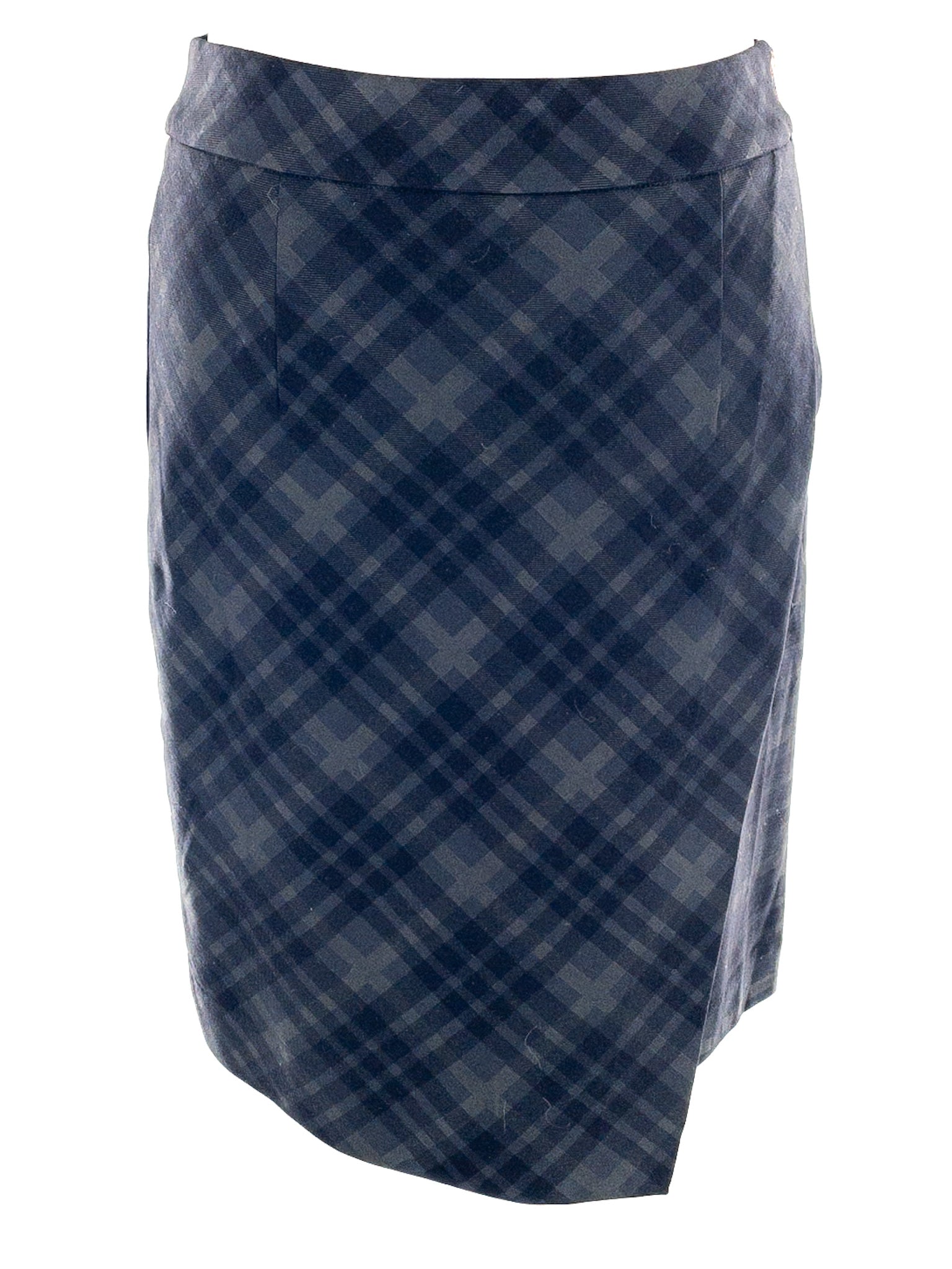 Premise Black Gray Plaid Rayon Blend Size 8 Skirt