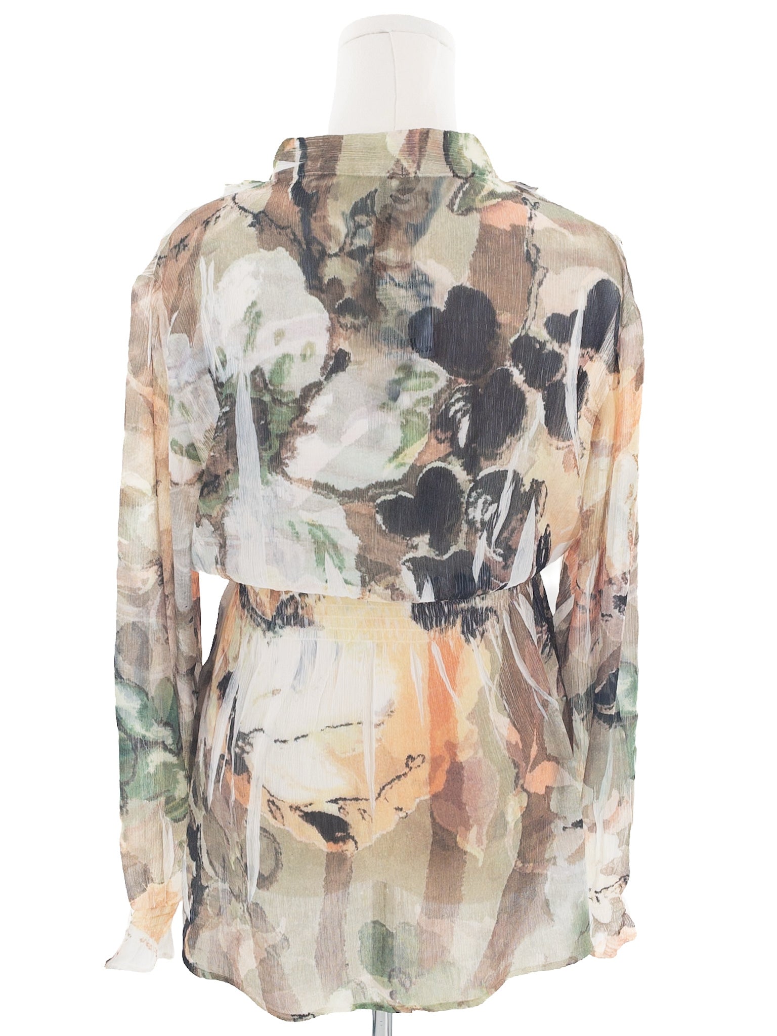 Mushka by Sienna Rose Multi-Color Print Polyester Long Sleeve Size L Blouse