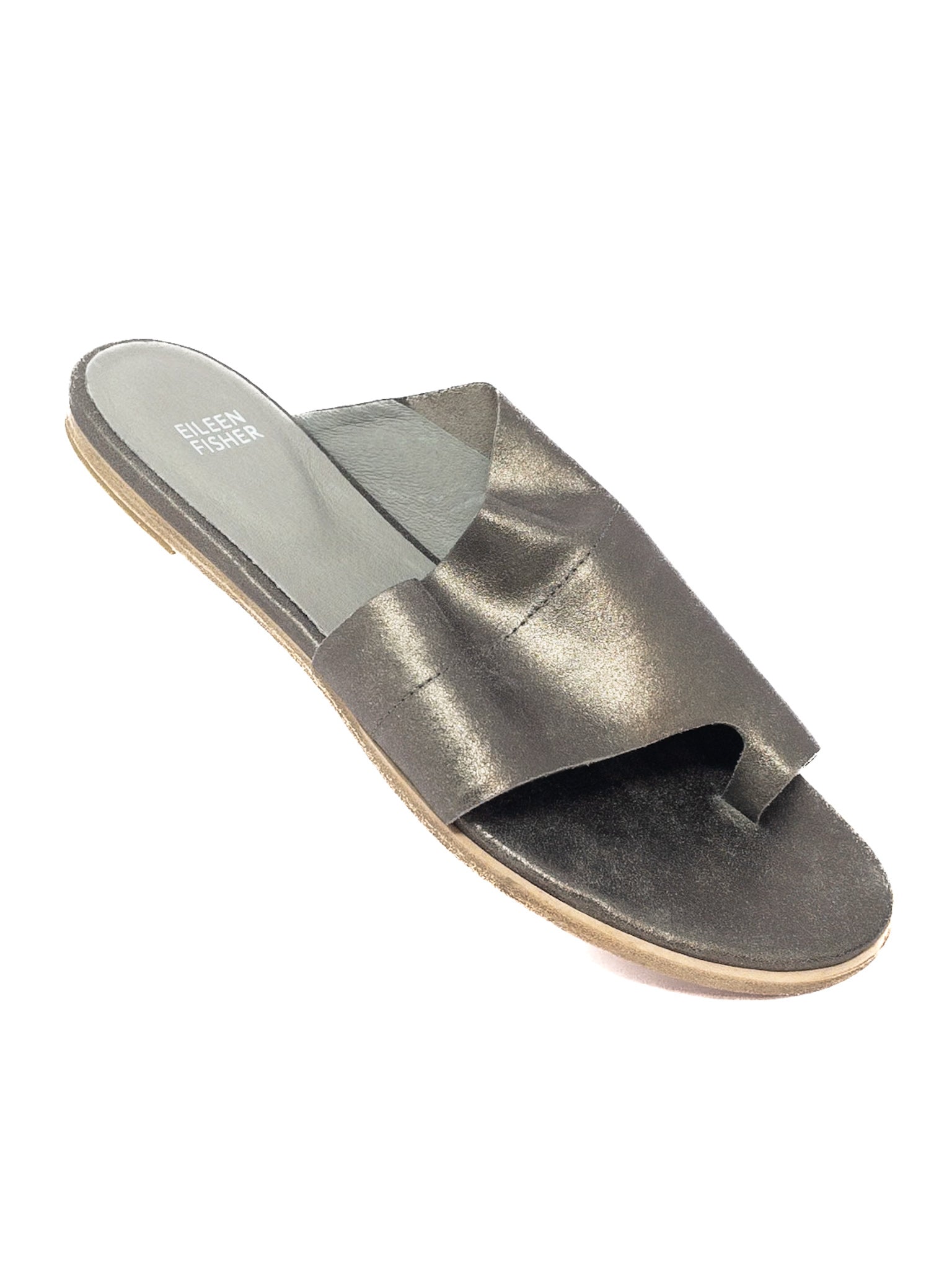 Eileen Fisher Gray Metallic Leather 9.5 Sandals