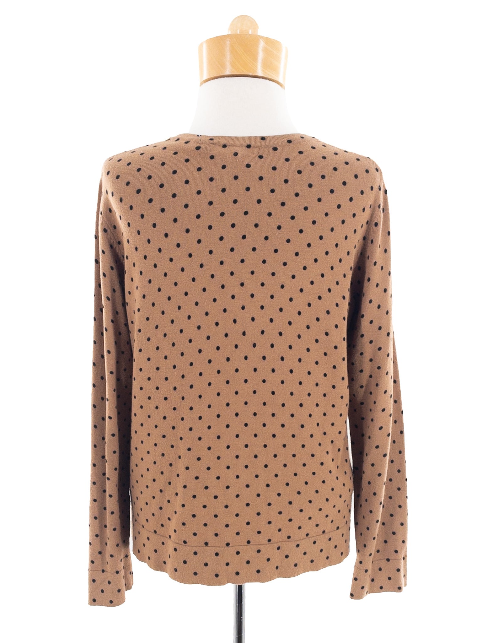 Charter Club Tan Black Polka Dot Nylon Blend Size S Cardigan