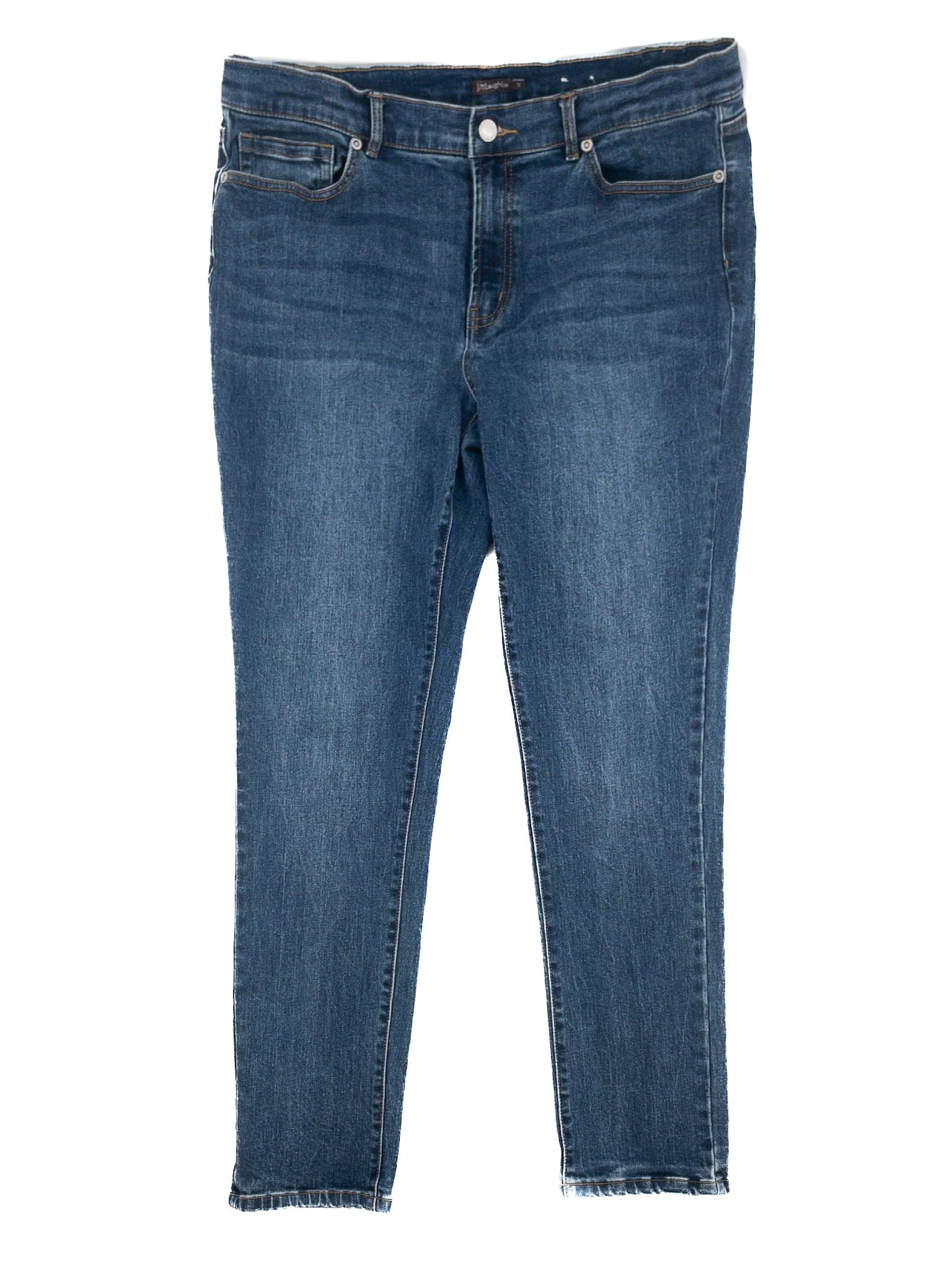 J McLaughlin Blue Washed Cotton Slim Size 12 Jeans