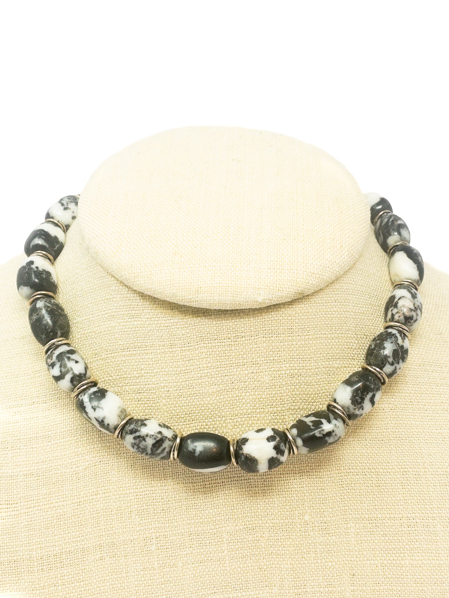 Gray White Marble Necklaces