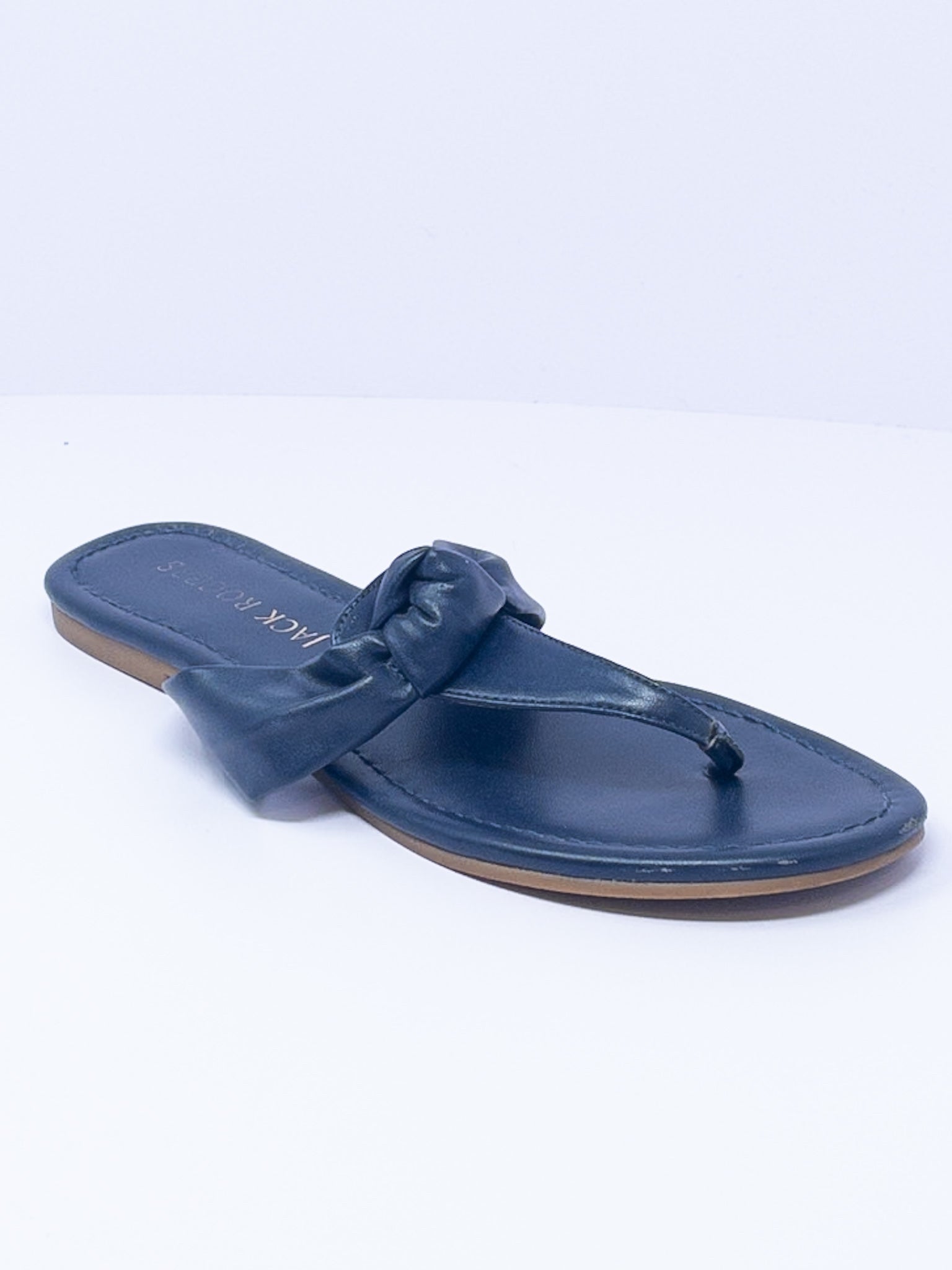 Jack Rogers Navy Thong Leather 8.5 Sandals