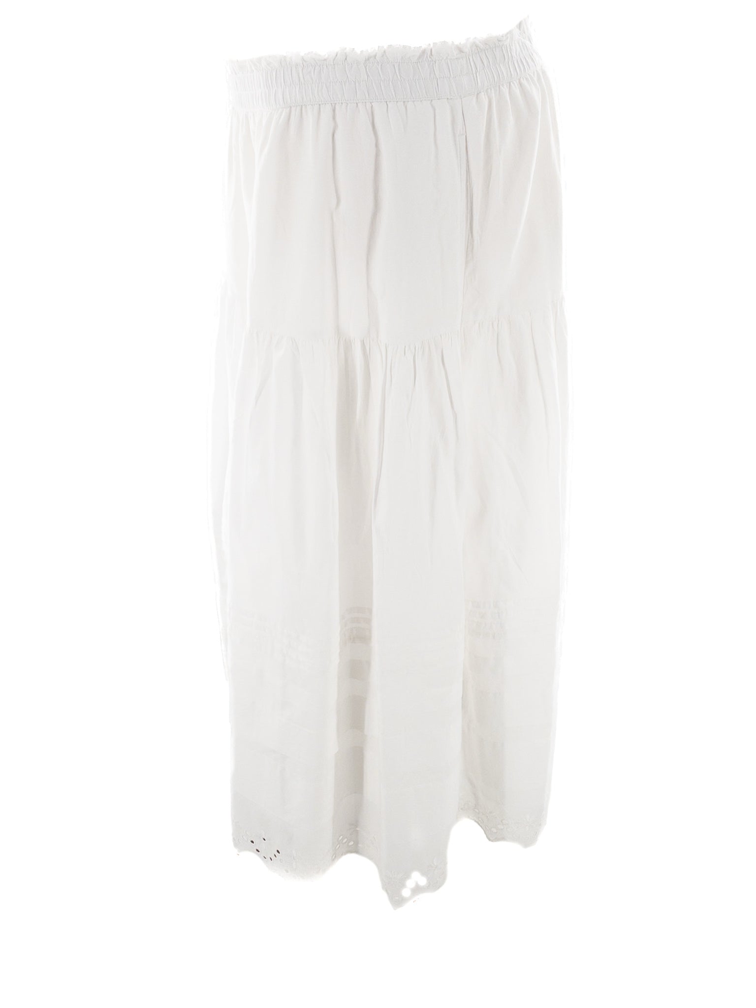 Lands End White Elastic Band Cotton Size 18 Skirt