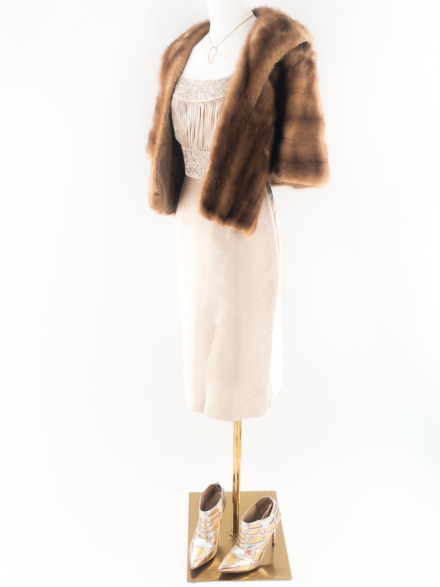Arthur Rosenbaum Tan Fur Scarves