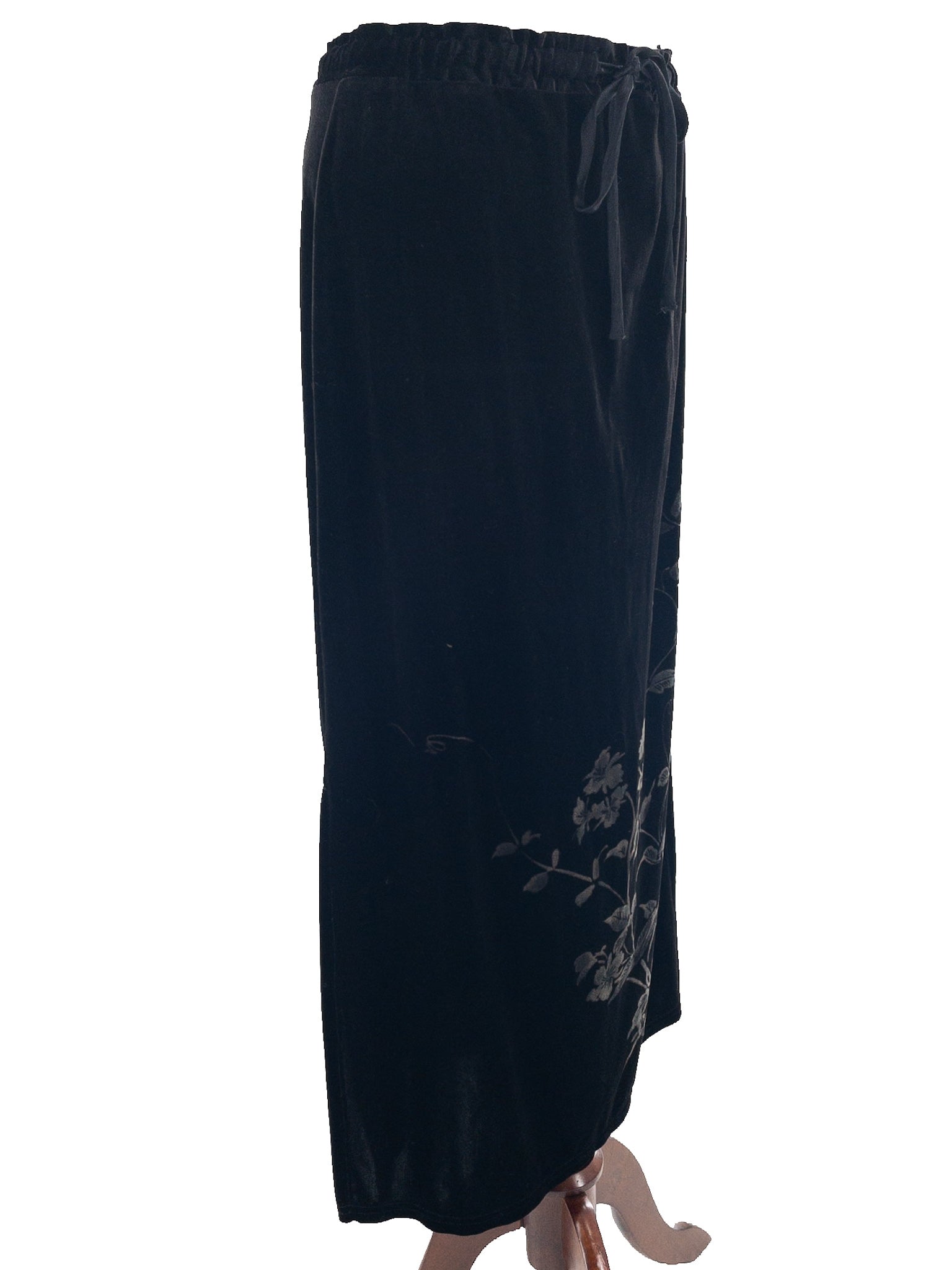 Worthington Black Drawstring Velour Size S Skirt