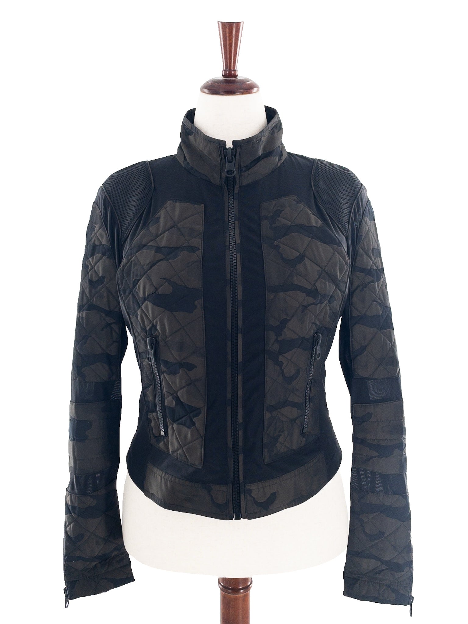 Blanc Noir Black Green Camoflage Polyester Size L Jacket