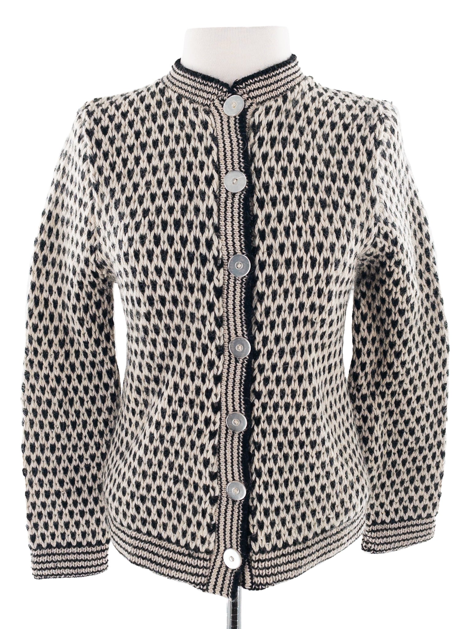 Du Barry Ivory Black Fleck Wool Size M Cardigan