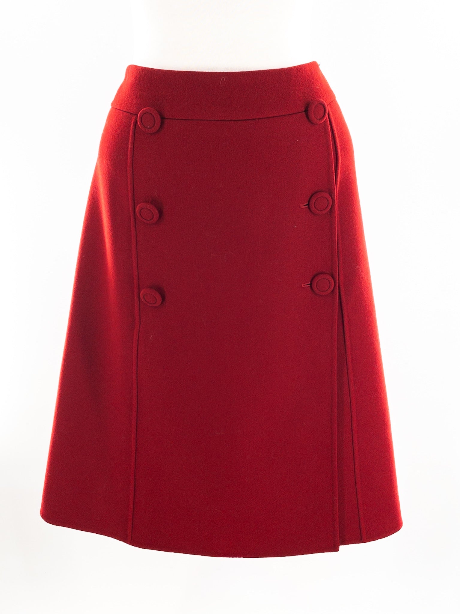 Talbots Red Button Wool Blend Size 16 Skirt