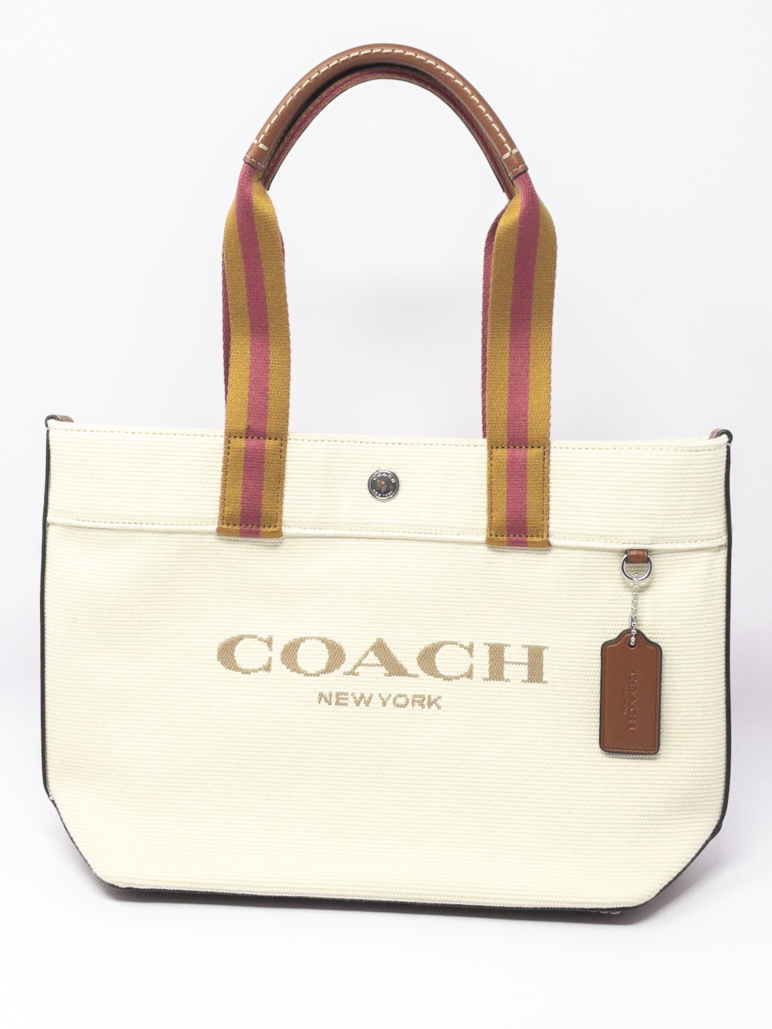 Coach Tan Multi Woven Fabric Tote